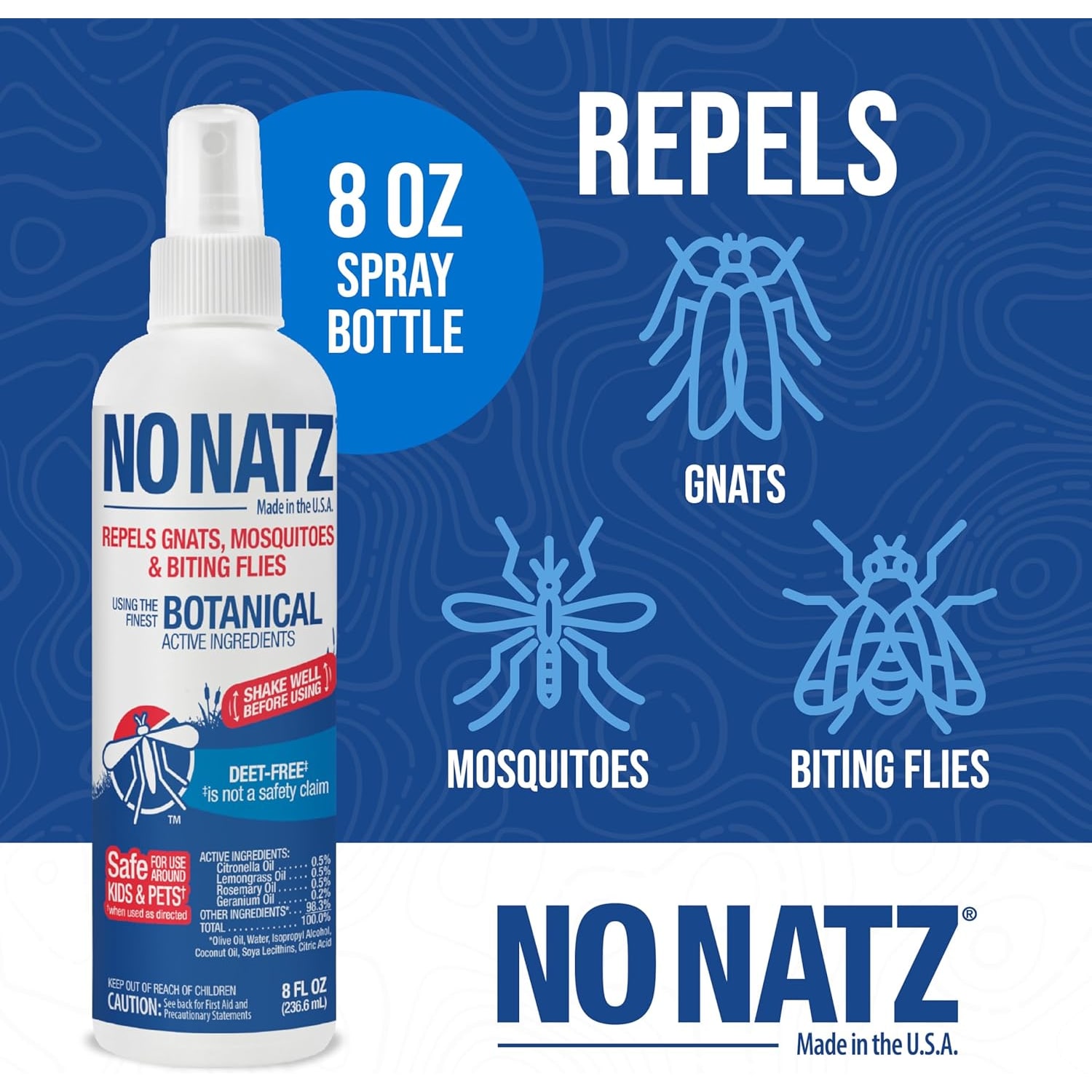 No Natz Botanical Insect Repellent, DEET-Free, Fresh Scent, 8 Oz Spray Bottle, 6-Pack - Image 4