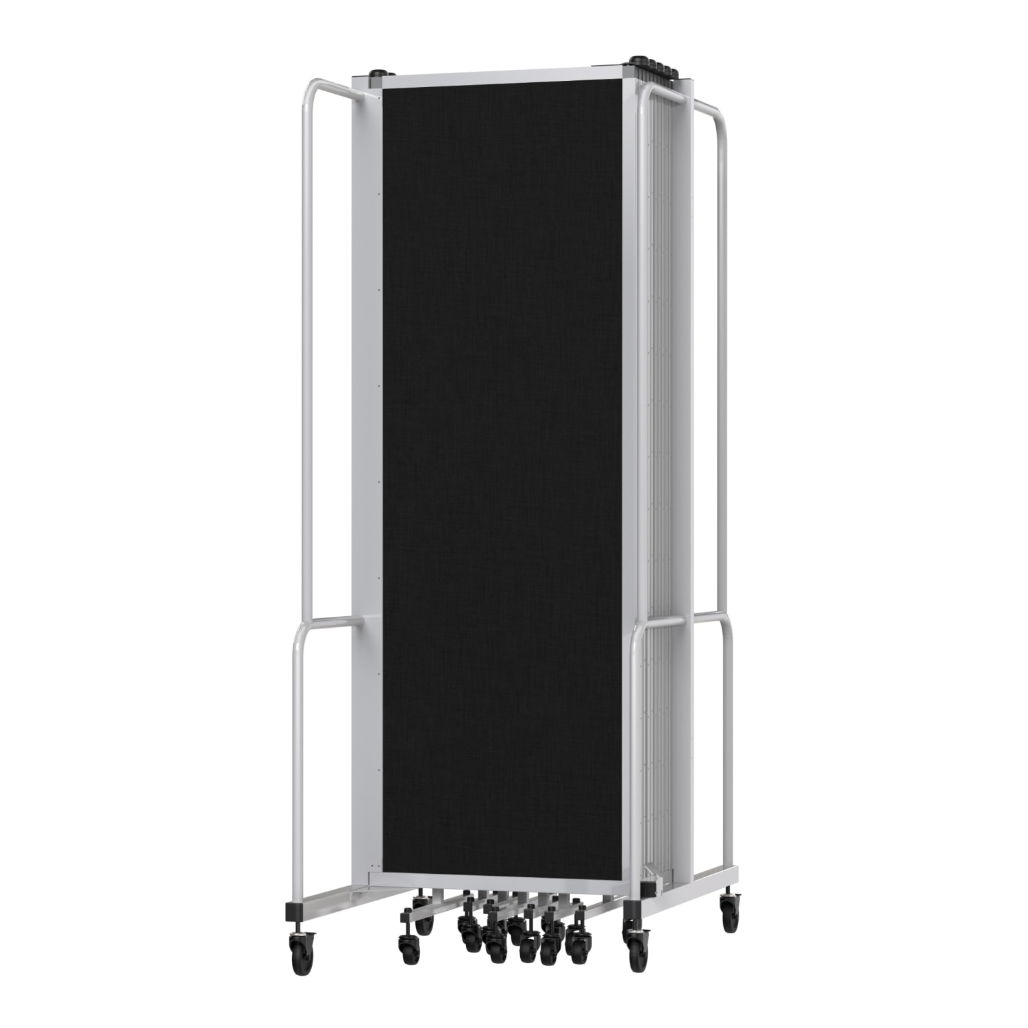 National Public Seating Room Divider, 11 Sections, 72inH x 256inW x 27inD, Black/Gray - Image 3