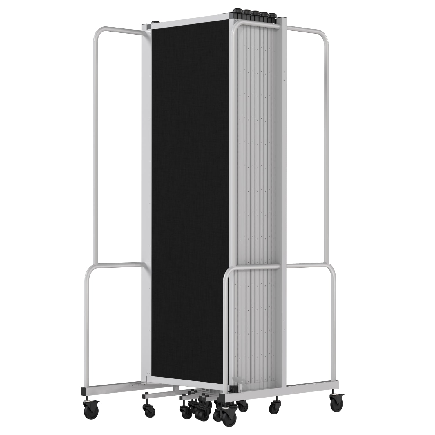 National Public Seating Room Divider, 11 Sections, 72inH x 256inW x 27inD, Black/Gray - Image 4