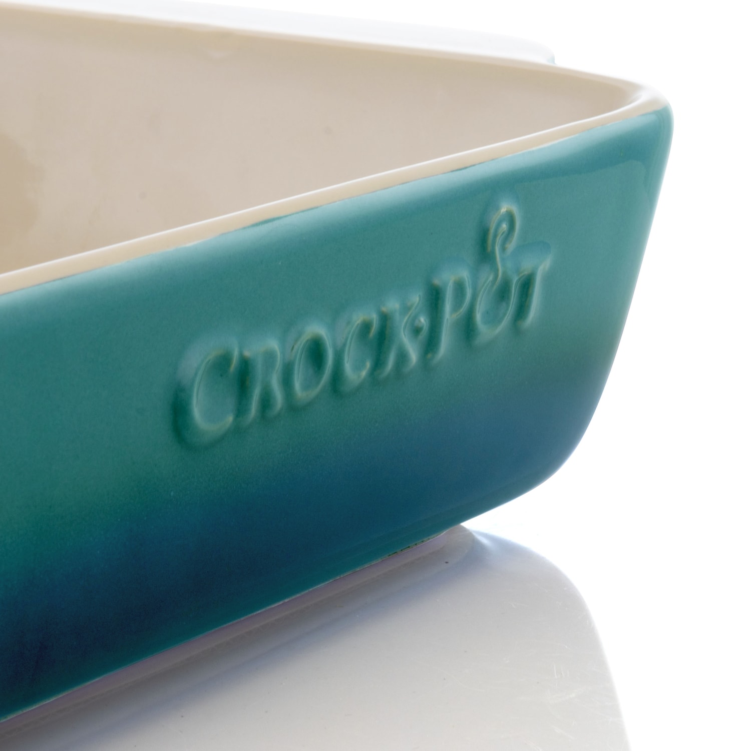 Crock-Pot Artisan 5.6-Quart Stoneware Rectangular Bake Pan, Gradient Teal - Image 6