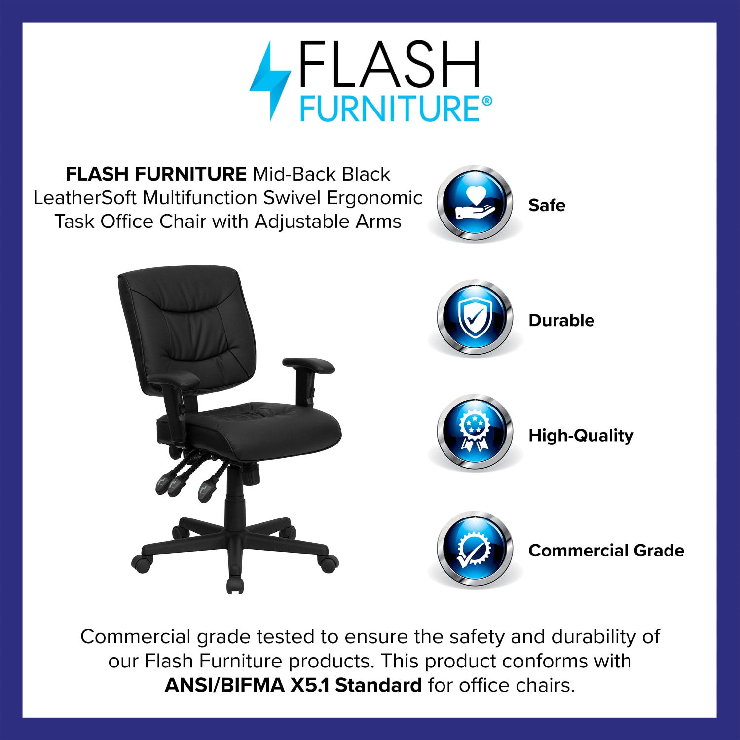 Flash Furniture LeatherSoft Faux Leather LowBack Multifunction Ergonomic Swivel Task Chair With Adjustable Arms Black PopularChairscom Flash Furniture LeatherSoft Faux Leather Low Back Multifunction Ergonomic Swivel Task Chair With Adjustable Arms Black PopularChairscom