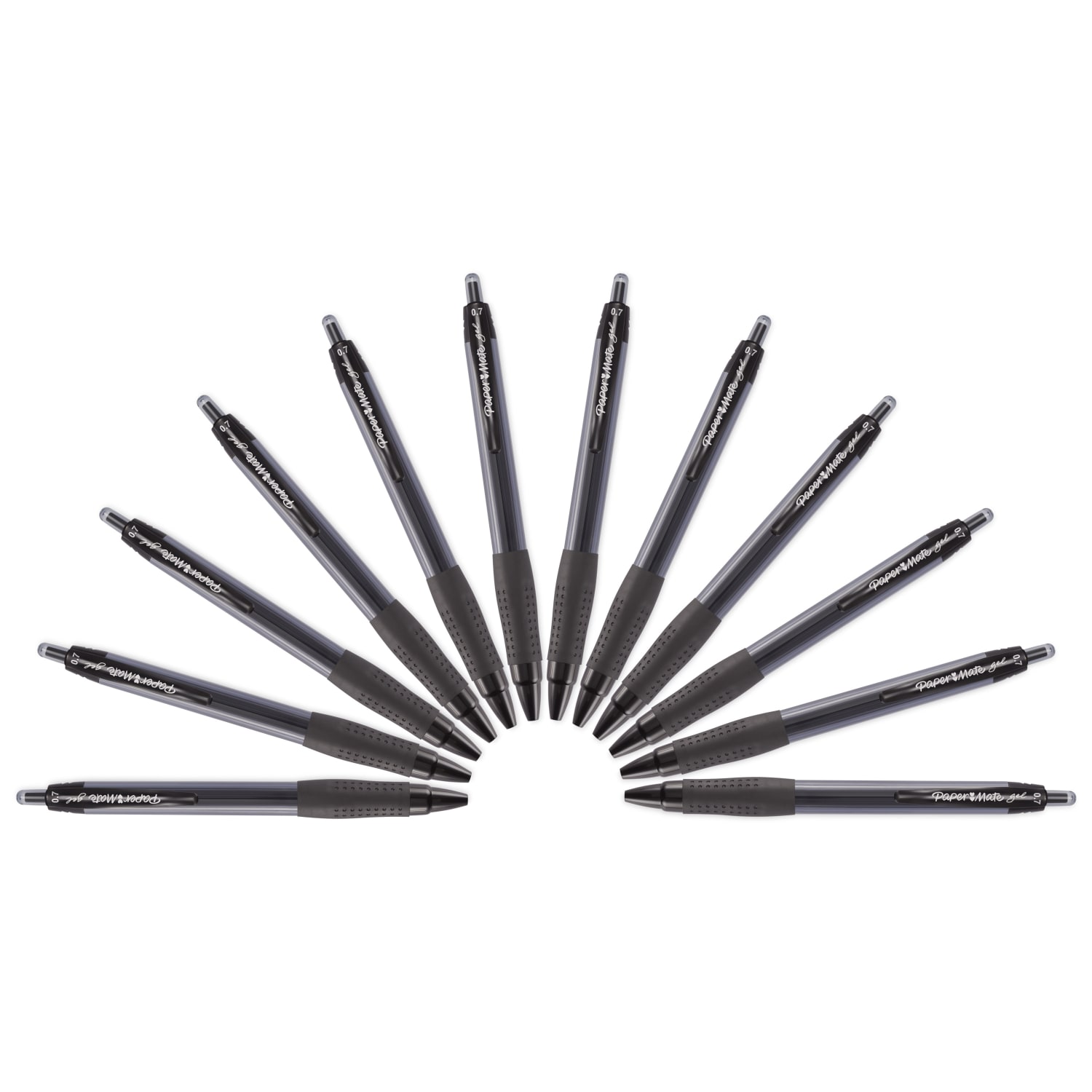 Paper Mate Retractable Gel Pens, Medium Point, 0.7 mm, Black Barrel, Black Ink, Pack Of 12 - Image 4