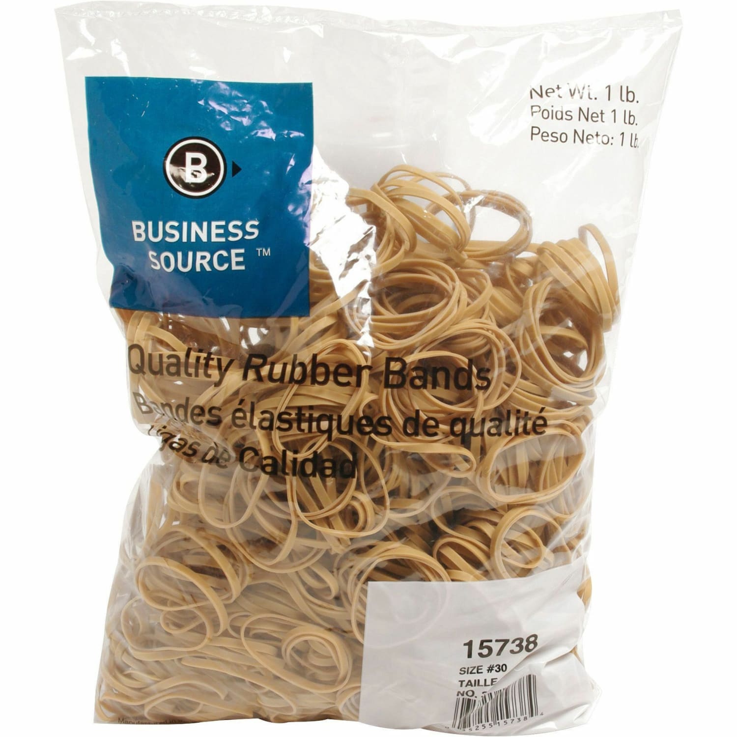 Business Source Quality Rubber Bands - Size: #30 - 2in Length x 0.1in Width - Sustainable - Rubber - Crepe - 1150 / Pack - Image 3