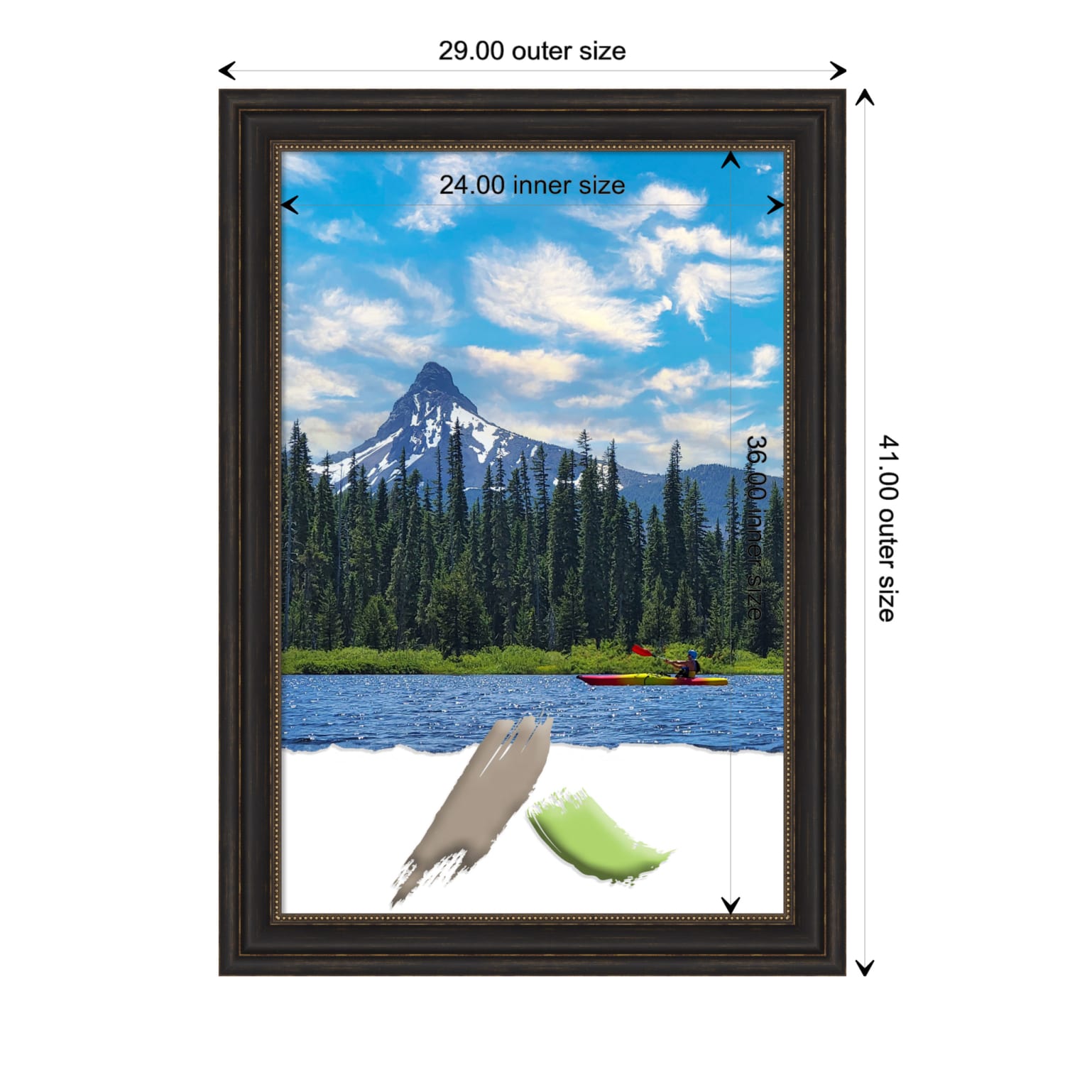 Amanti Art Picture Frame, 29in x 41in, Opening Size 24in x 36in, Accent Bronze - Image 5