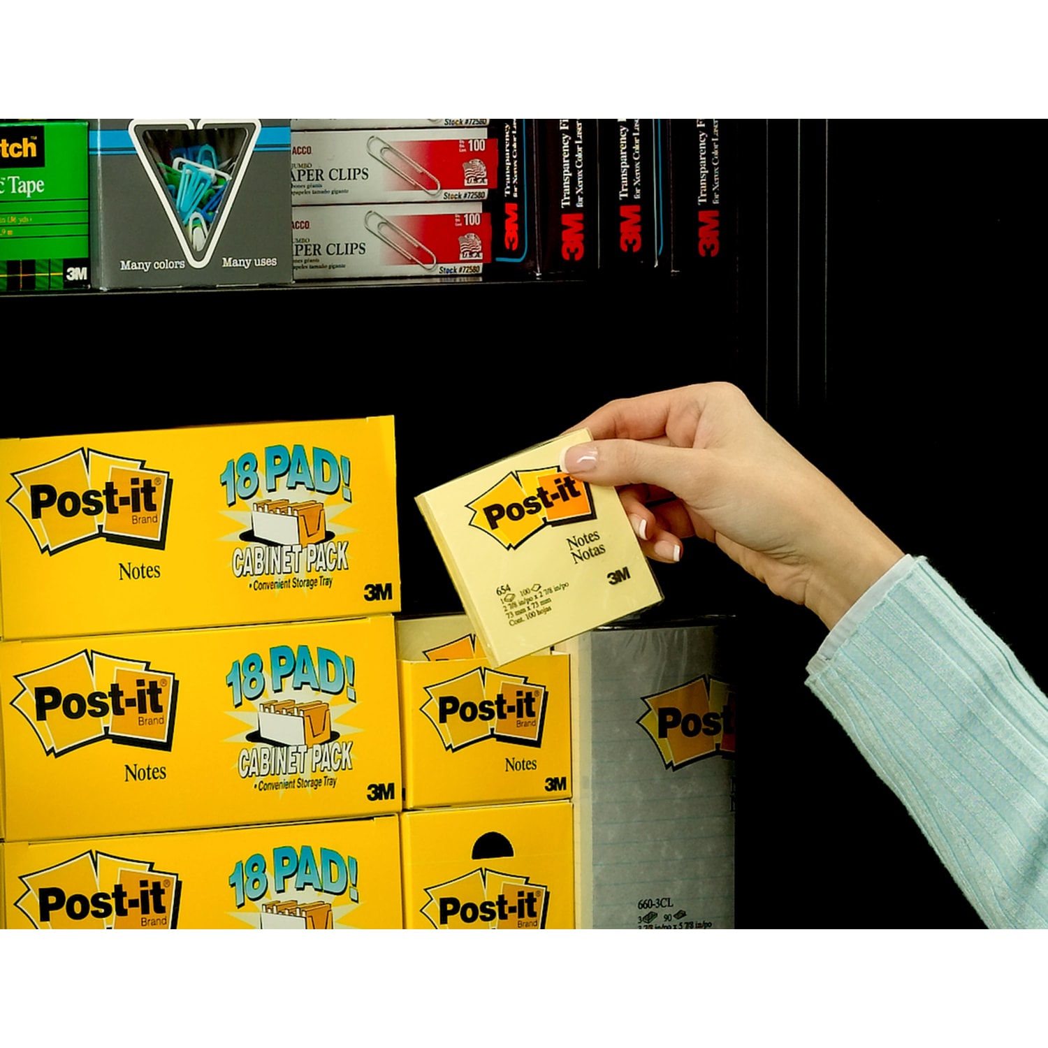 Post-it Notes, 3in x 3in, Canary Yellow, Pack Of 18 Pads - Image 4