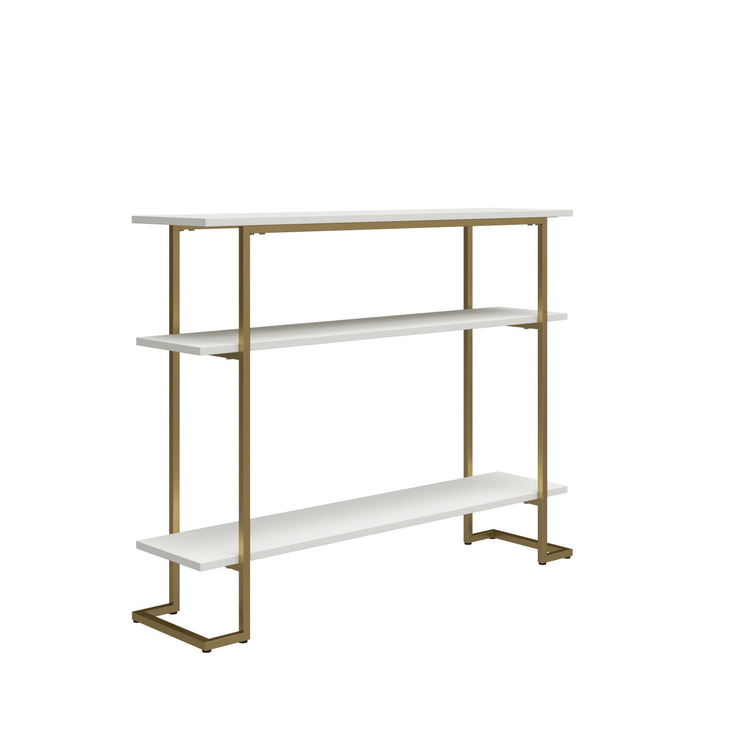 Ameriwood Home Jade Console Soft Table, 31inH x 39-3/8inW x 9-7/8inD, White/Gold - Image 5