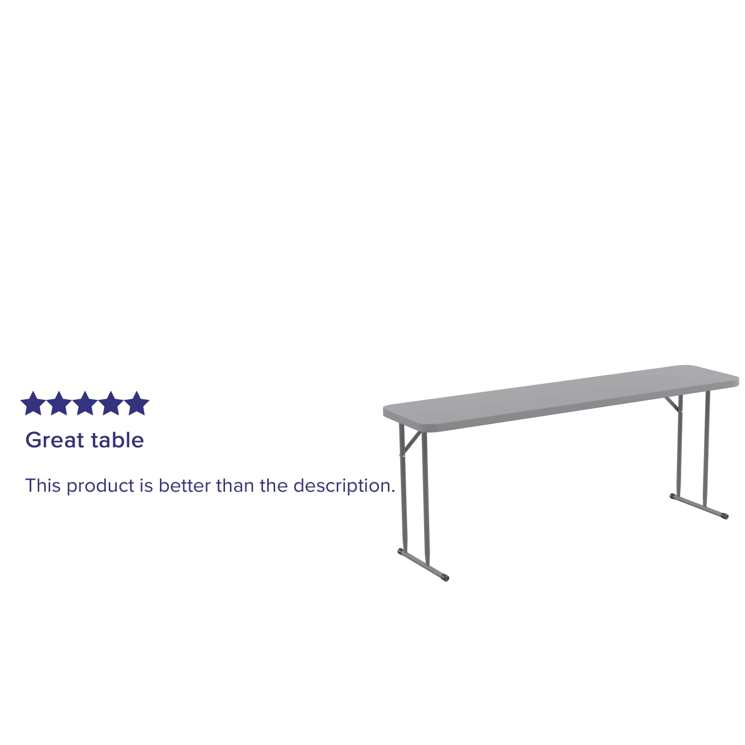 Flash Furniture Plastic Folding Training Table, 29inH x 18inW x 70-13/16inD, Gray - Image 5