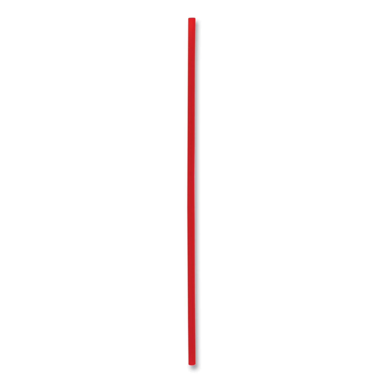 Boardwalk Single-Tube Stir-Straws, 5-1/4in, Polypropylene, Red, Pack Of 1,000 Straws, Carton Of 10 Packs