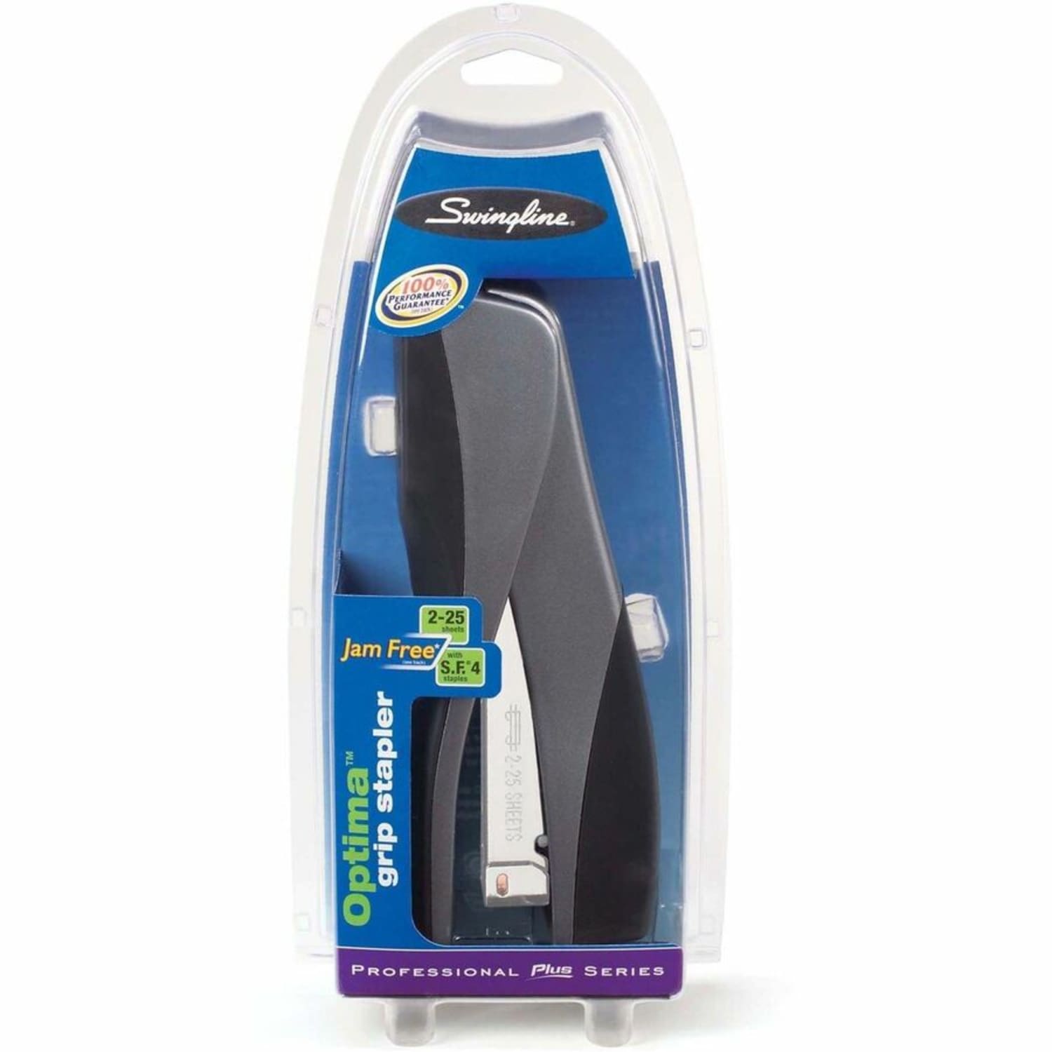 Swingline Optima Grip Compact Stapler, 25 Sheets Capacity, Silver
