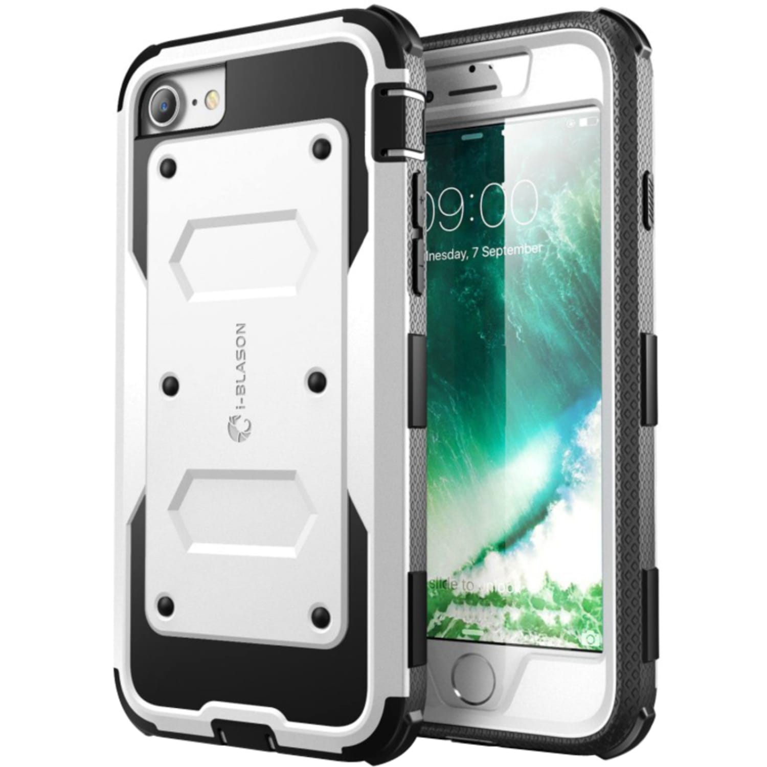 i-Blason Armorbox Carrying Case (Holster) Apple iPhone 8 Smartphone - White - Drop Resistant - Polycarbonate, Thermoplastic Polyurethane (TPU) Body - Image 3