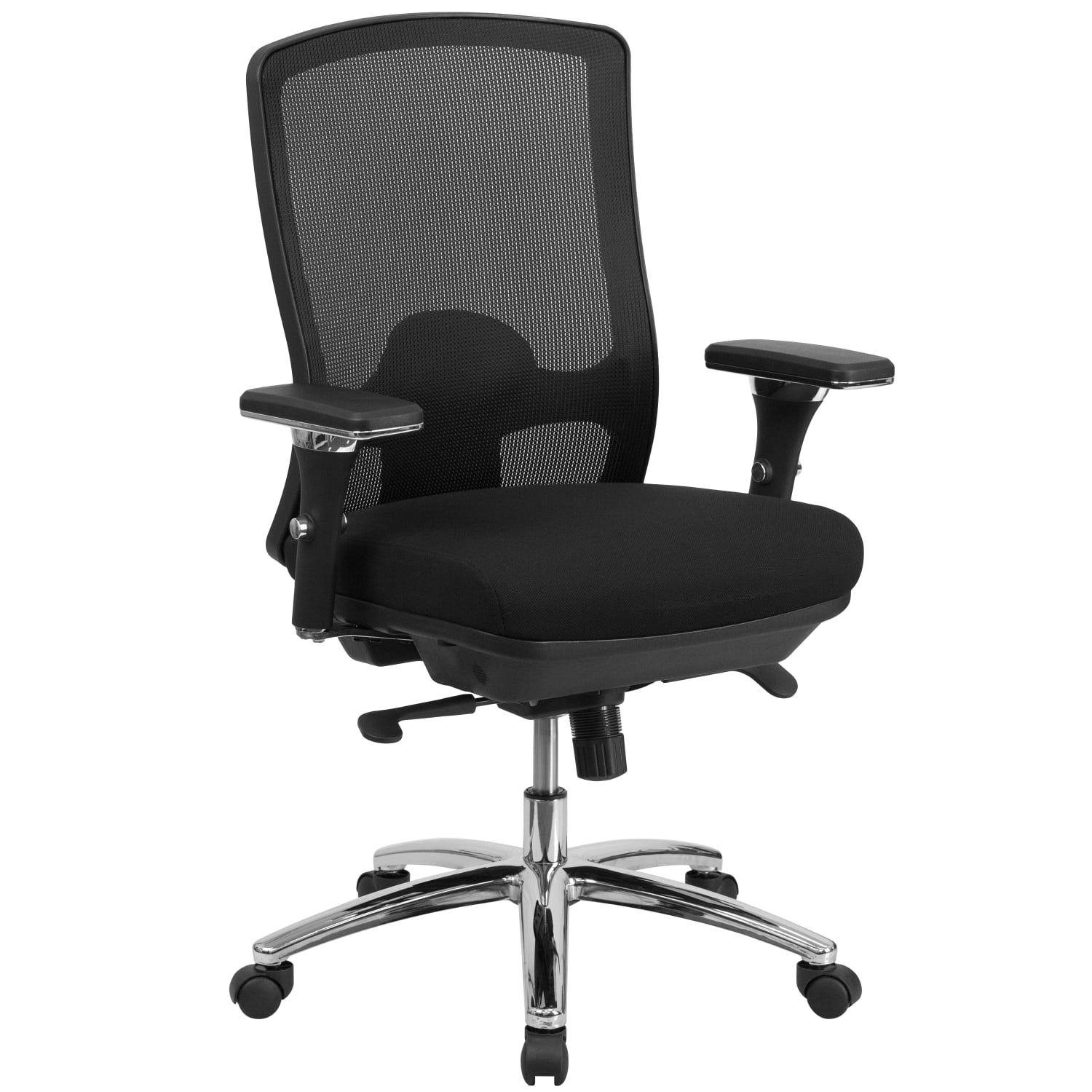 Flash Furniture HERCULES 247 Intensive Mesh MidBack Big And Tall Chair With Synchro Tilt BlackChrome PopularChairscom Flash Furniture HERCULES 24 7 Intensive Mesh Mid Back Big And Tall Chair With Synchro Tilt BlackChrome PopularChairscom