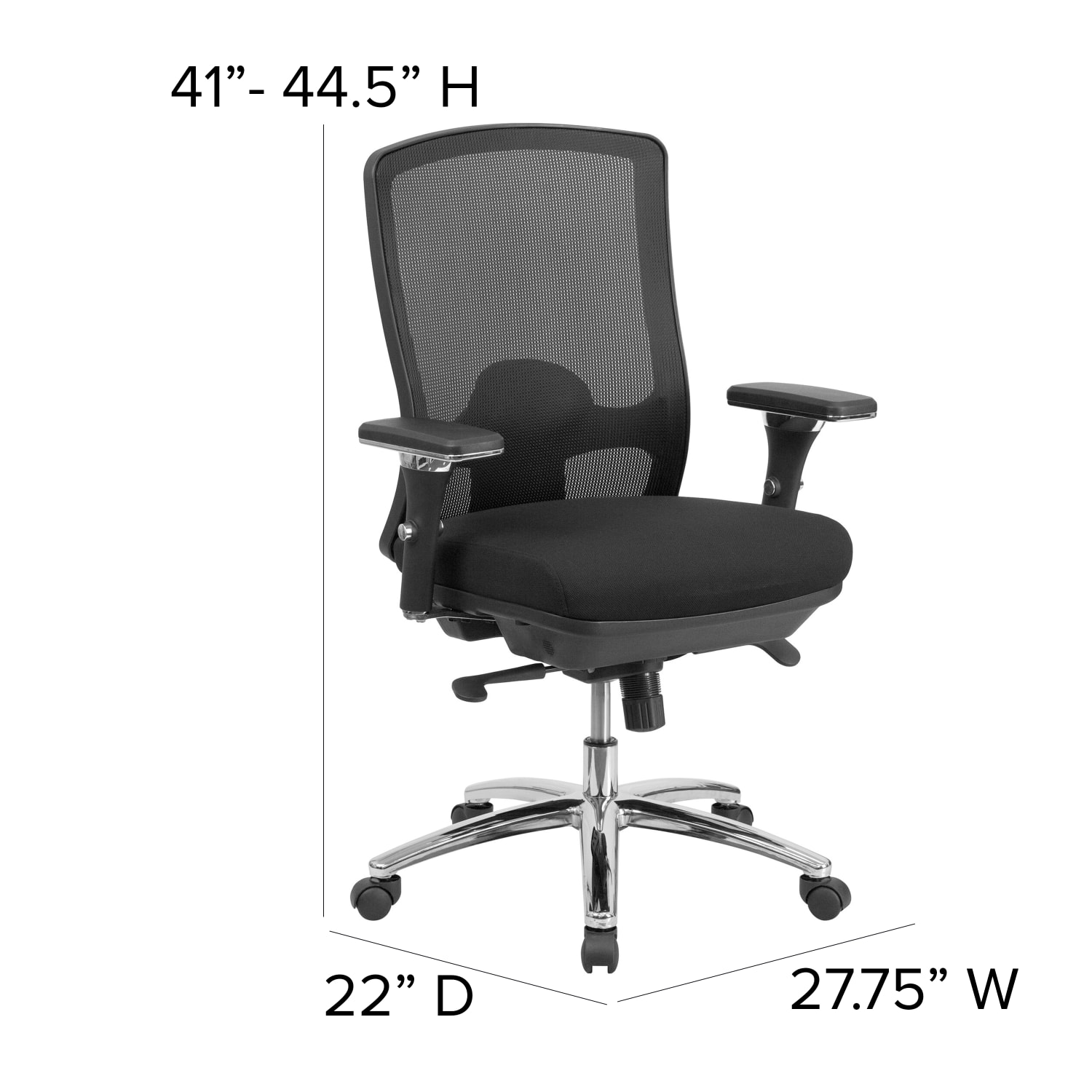 Flash Furniture HERCULES 247 Intensive Mesh MidBack Big And Tall Chair With Synchro Tilt BlackChrome PopularChairscom Flash Furniture HERCULES 24 7 Intensive Mesh Mid Back Big And Tall Chair With Synchro Tilt BlackChrome PopularChairscom