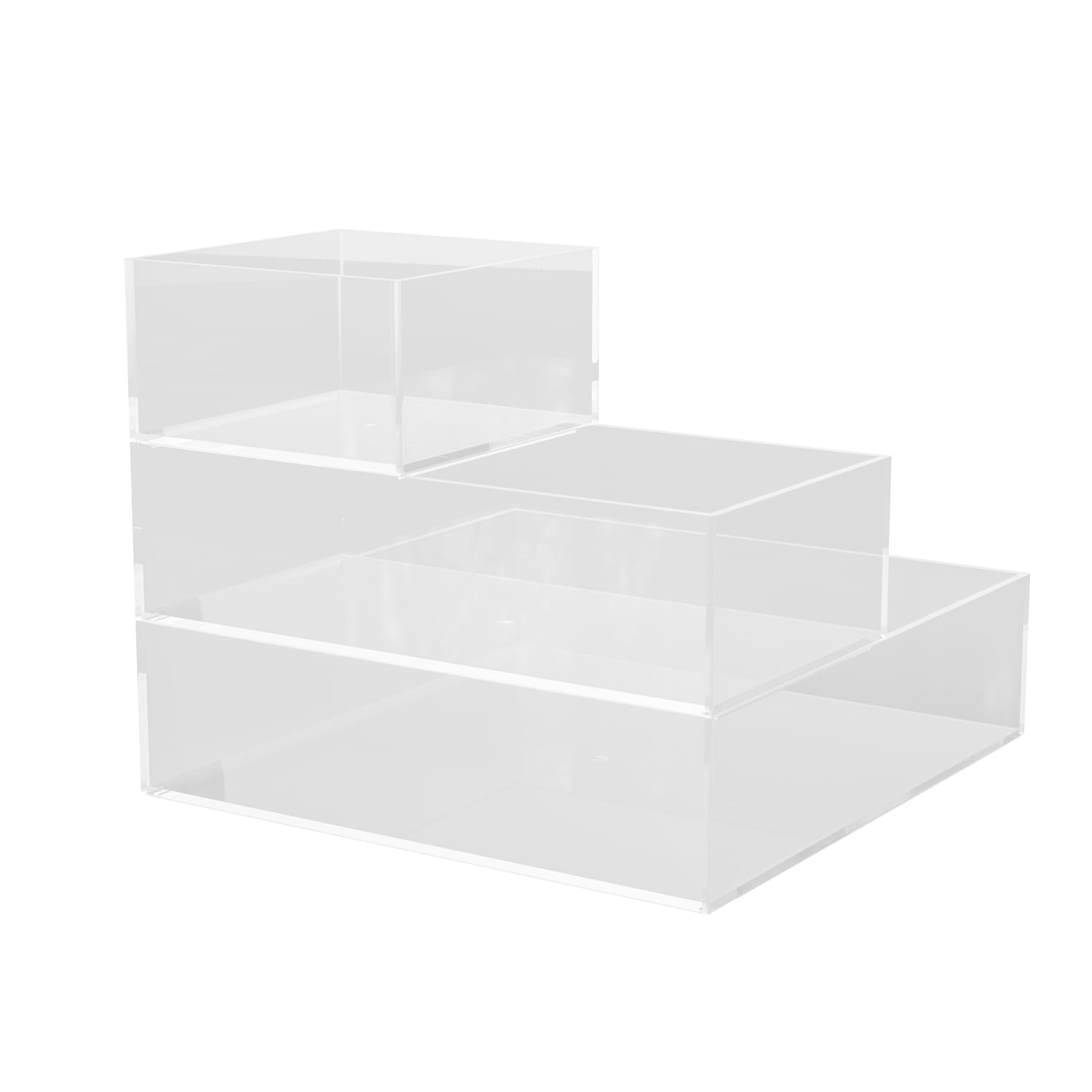 Martha Stewart Brody Stack & Slide Plastic Tray Office Desktop Organizers, 2inH x 6-1/4inW x 7-1/2inD, Clear, Set Of 3 Organizers - Image 3