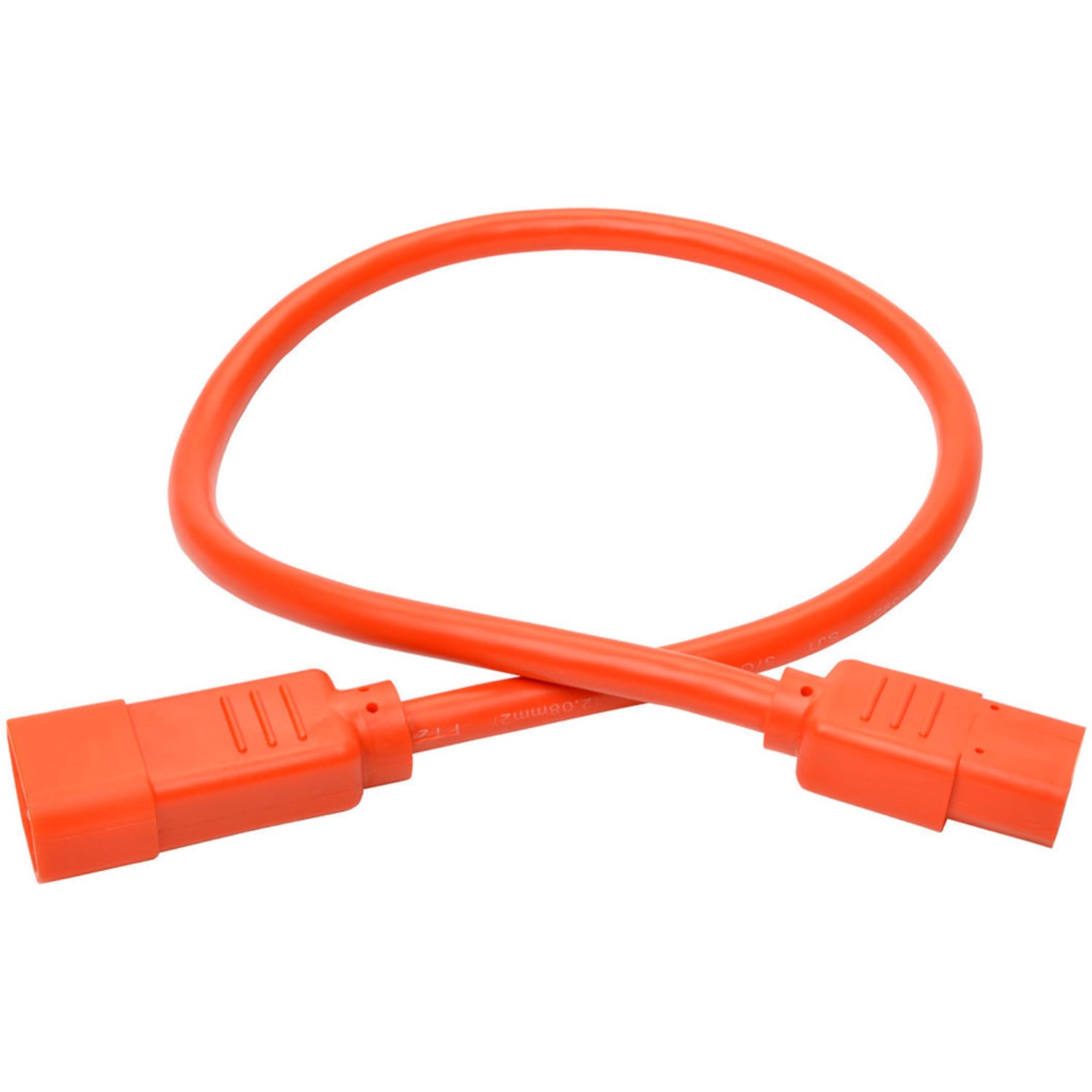 Eaton Tripp Lite Series Heavy-Duty PDU Power Cord, C13 to C14 - 15A, 250V, 14 AWG, 2 ft. (0.61 m), Orange - Power cable - IEC 60320 C14 to power IEC 60320 C13 - 250 V - 15 A - 2 ft - molded - orange - Image 3