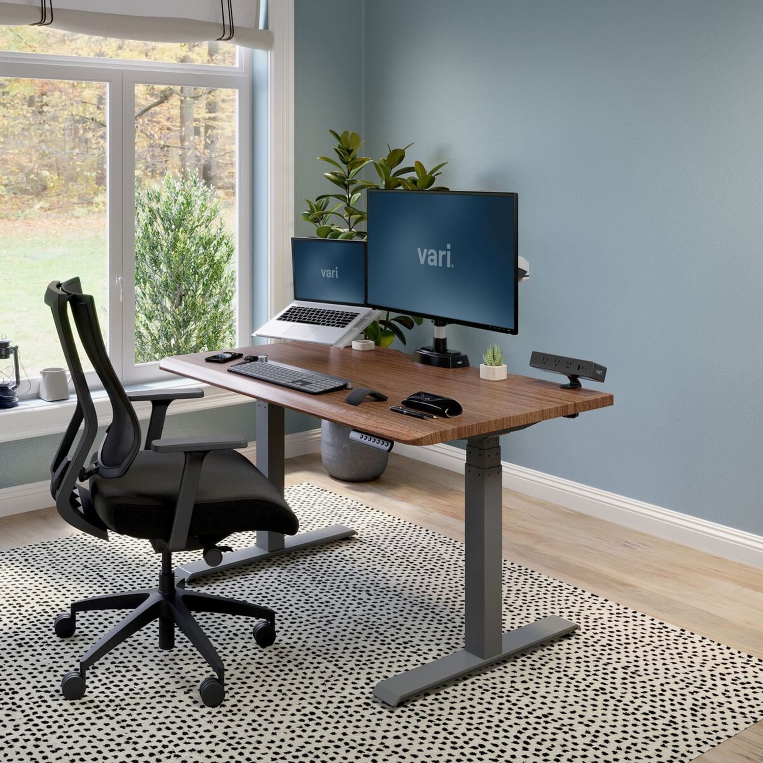 VARI Electric Standing Desk With ComfortEdge, 48inW, Walnut - Image 3