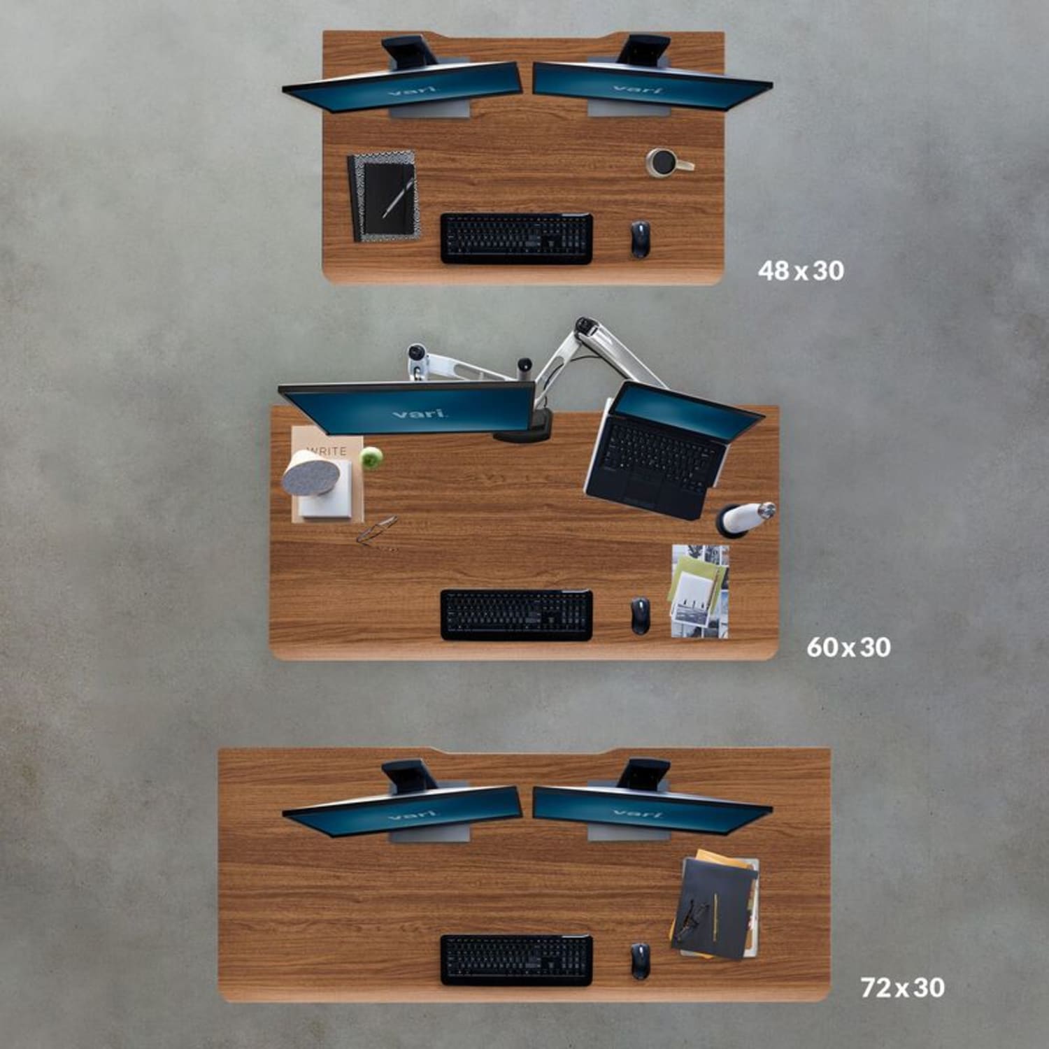 VARI Electric Standing Desk With ComfortEdge, 48inW, Walnut - Image 6