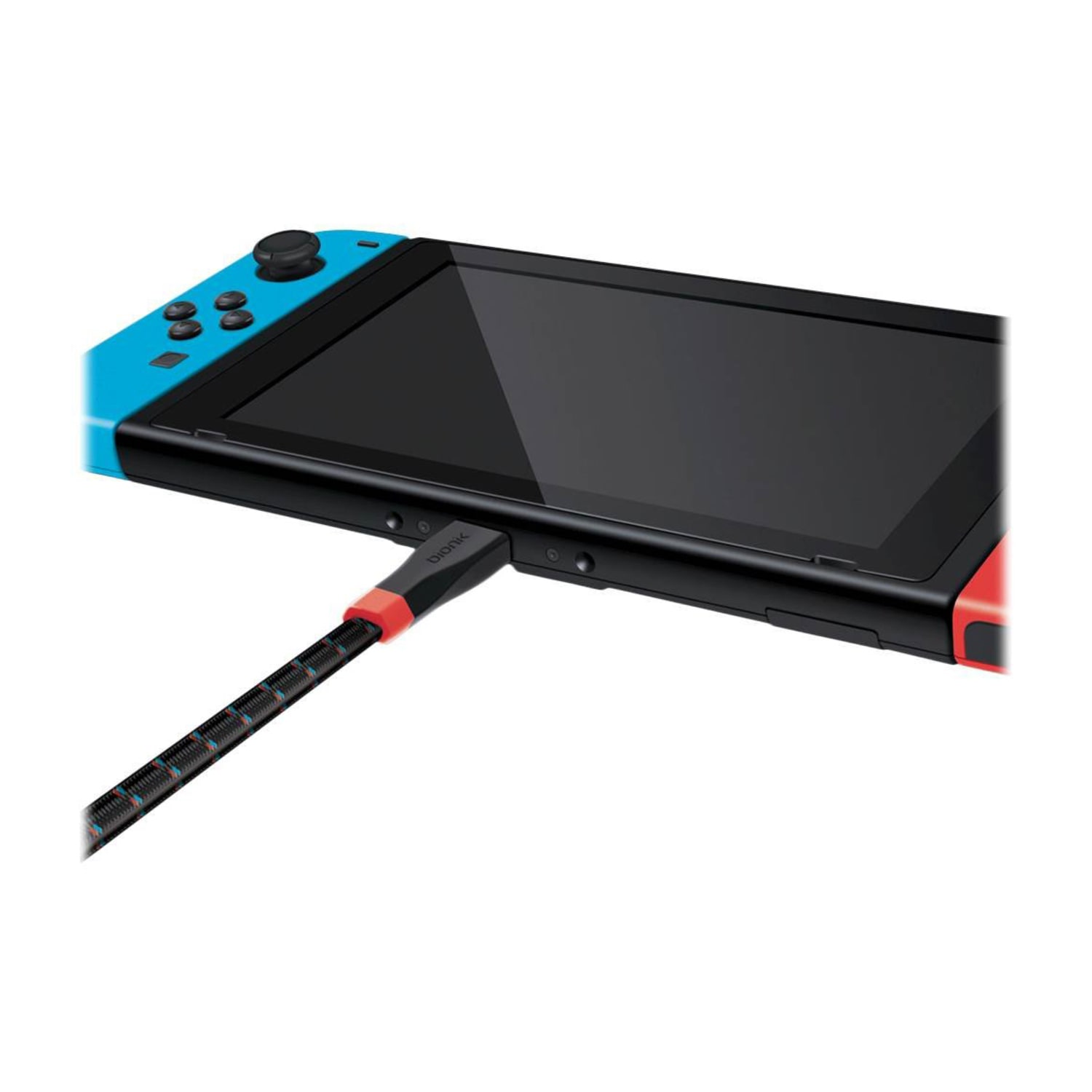 DreamGear LYNX Braided Charging Cable For Nintendo Switch, 6ft, Red/Blue - Image 3
