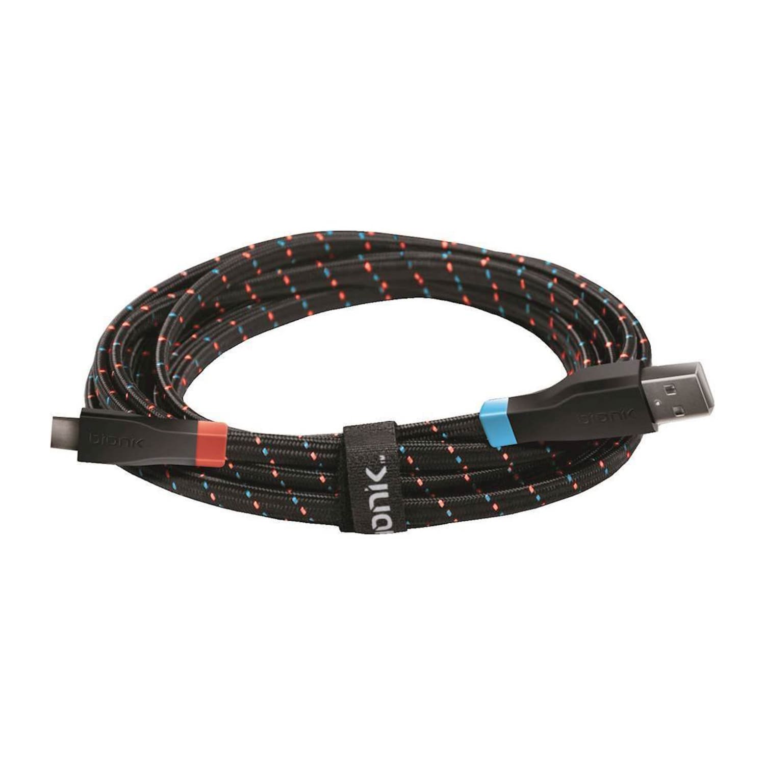 DreamGear LYNX Braided Charging Cable For Nintendo Switch, 6ft, Red/Blue - Image 4
