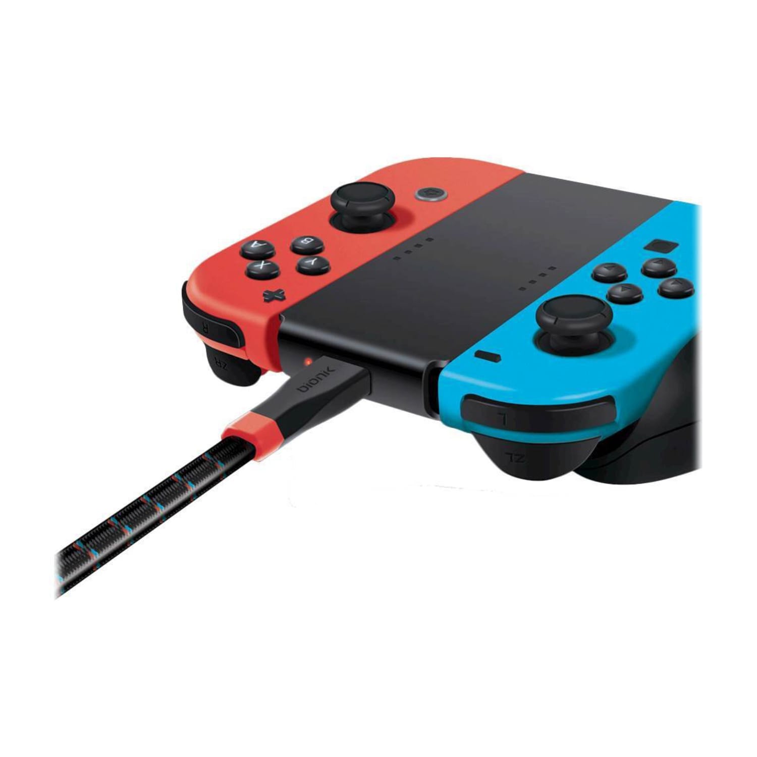 DreamGear LYNX Braided Charging Cable For Nintendo Switch, 6ft, Red/Blue - Image 5