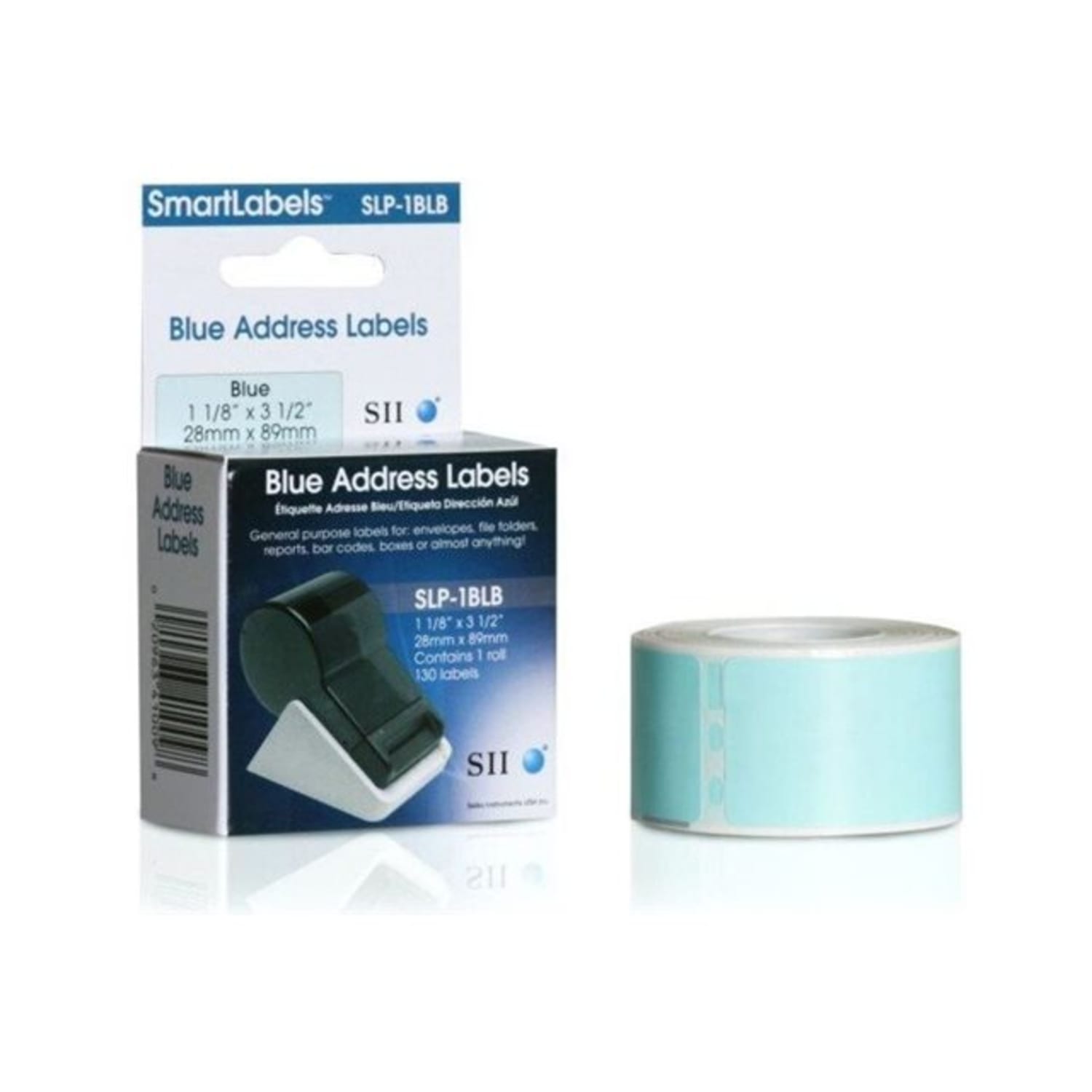 Seiko Instruments - Blue - 1.1 in x 3.5 in 130 pcs. (1 roll(s) x 130) address labels -  - SLP1BLB