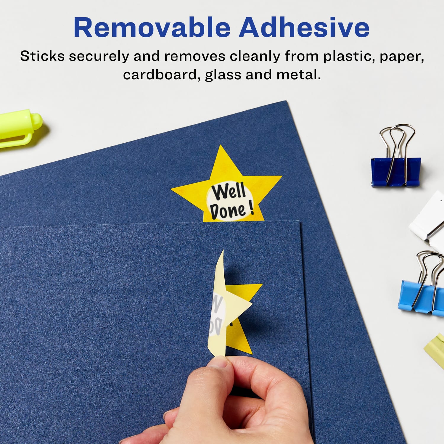 Avery Removable Labels With Sure Feed, 94611-RMP50, Star, 2-1/4in x 2-3/8in, White, Pack Of 600 Labels - Image 3