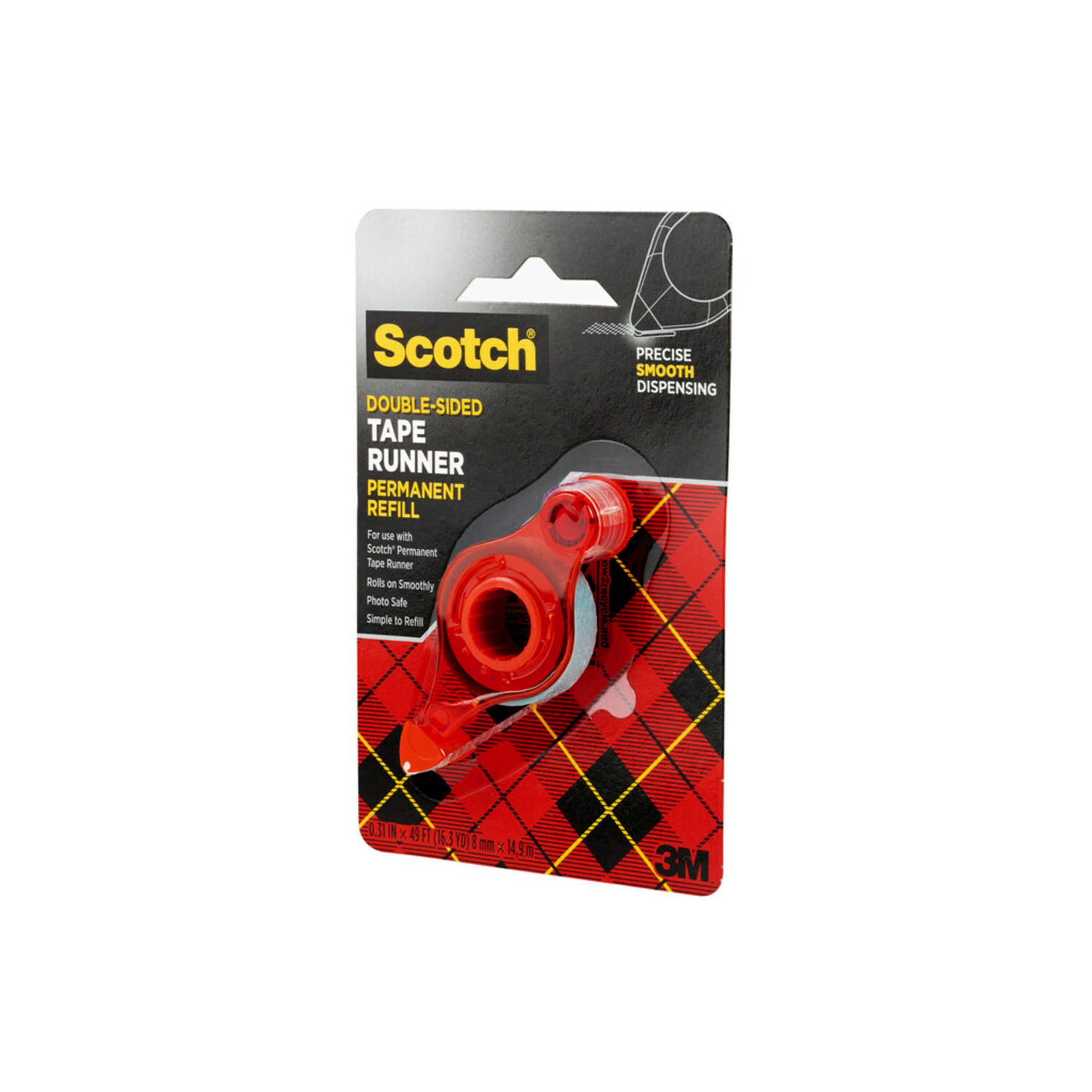 Scotch Double-Sided Tape Runner Permanent Refill, 1/3in x 49ft - Image 4