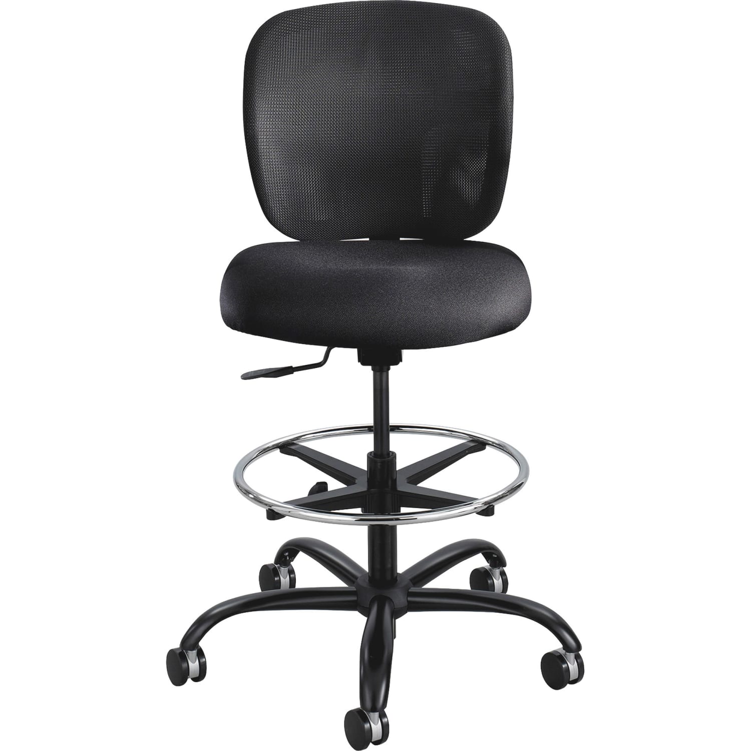 Safco Vue Heavy-Duty Stool, Mesh Back/Fabric Seat, Black - Image 5