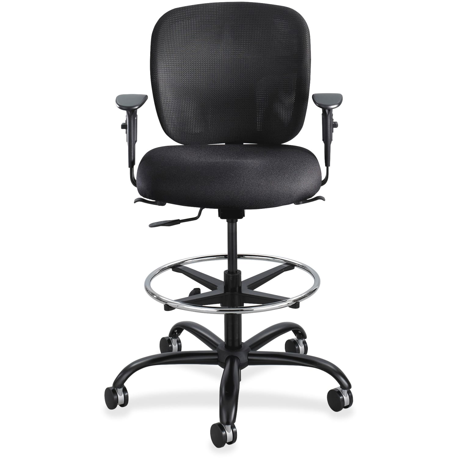 Safco Vue Heavy Duty Stool Mesh BackFabric Seat Black PopularChairscom