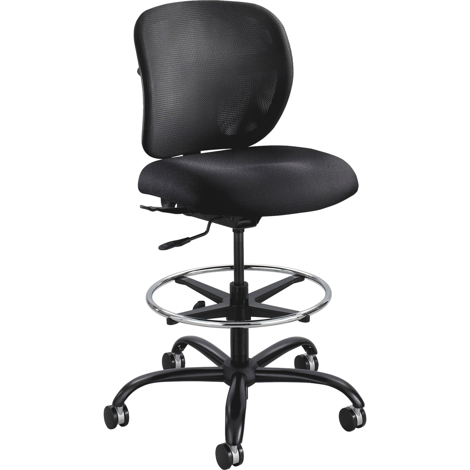 Safco Vue Heavy Duty Stool Mesh BackFabric Seat Black PopularChairscom