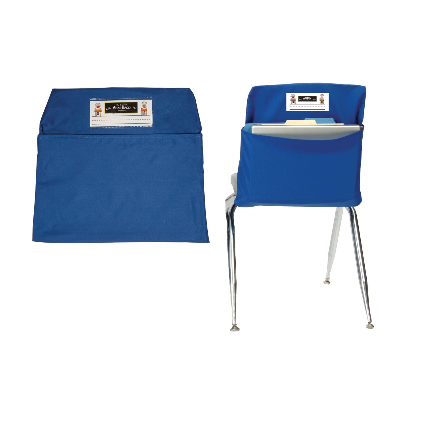 Seat Sack Chair Pocket, Small, 12in, Blue, Pack Of 2
