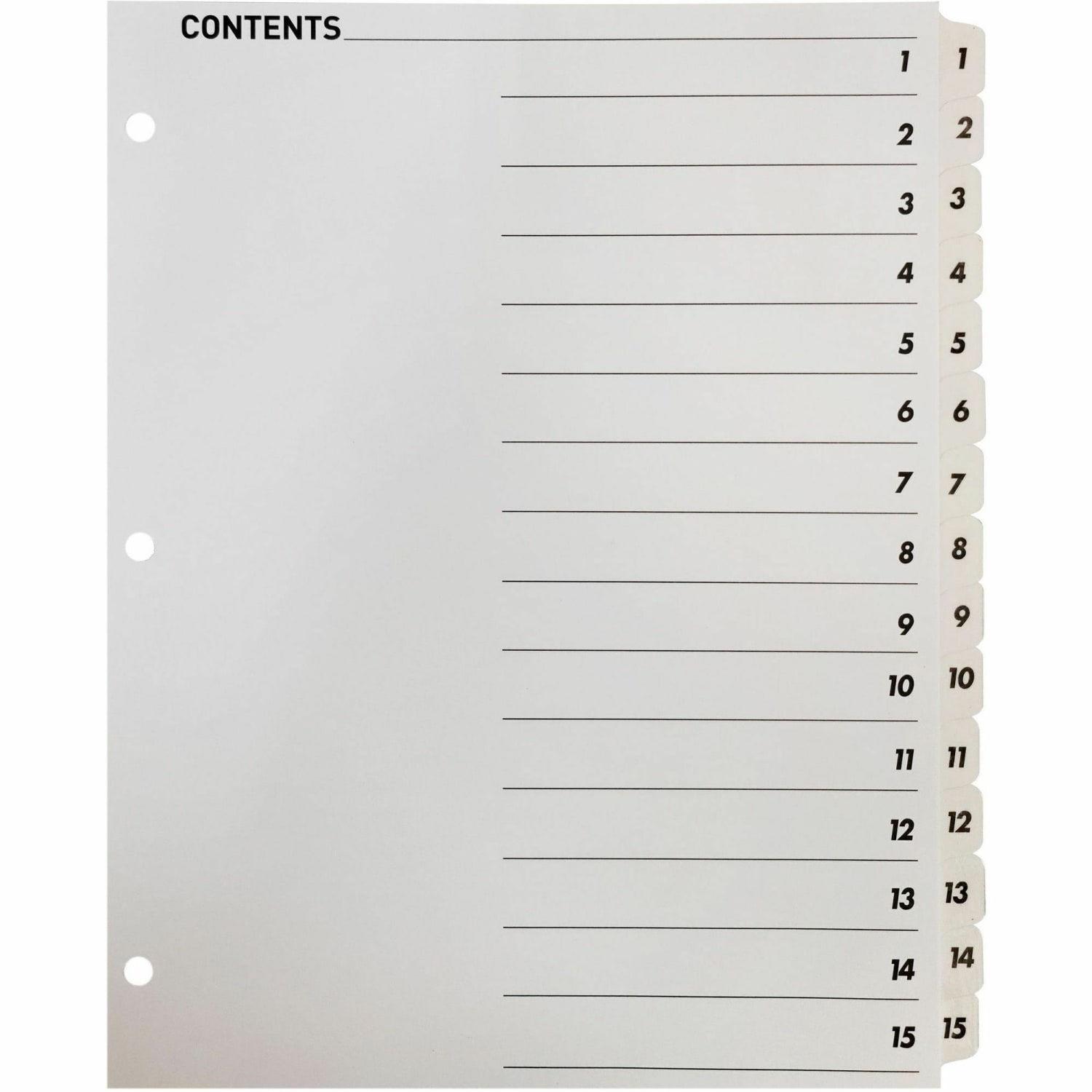 Sparco Quick Index Dividers With Table Of Contents Page, 1-15, White - Image 4