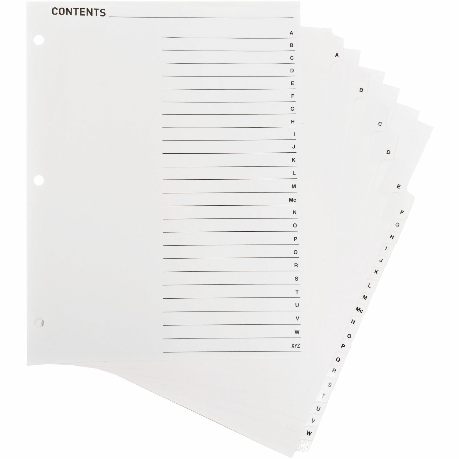Sparco A-Z Quick Index Dividers With Contents Page, A-Z, White - Image 3