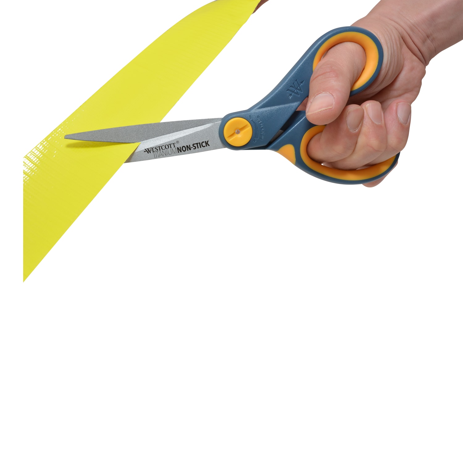 Westcott Titanium Bonded Non-Stick Scissors, 8in, Straight, Gray/Yellow - Image 6