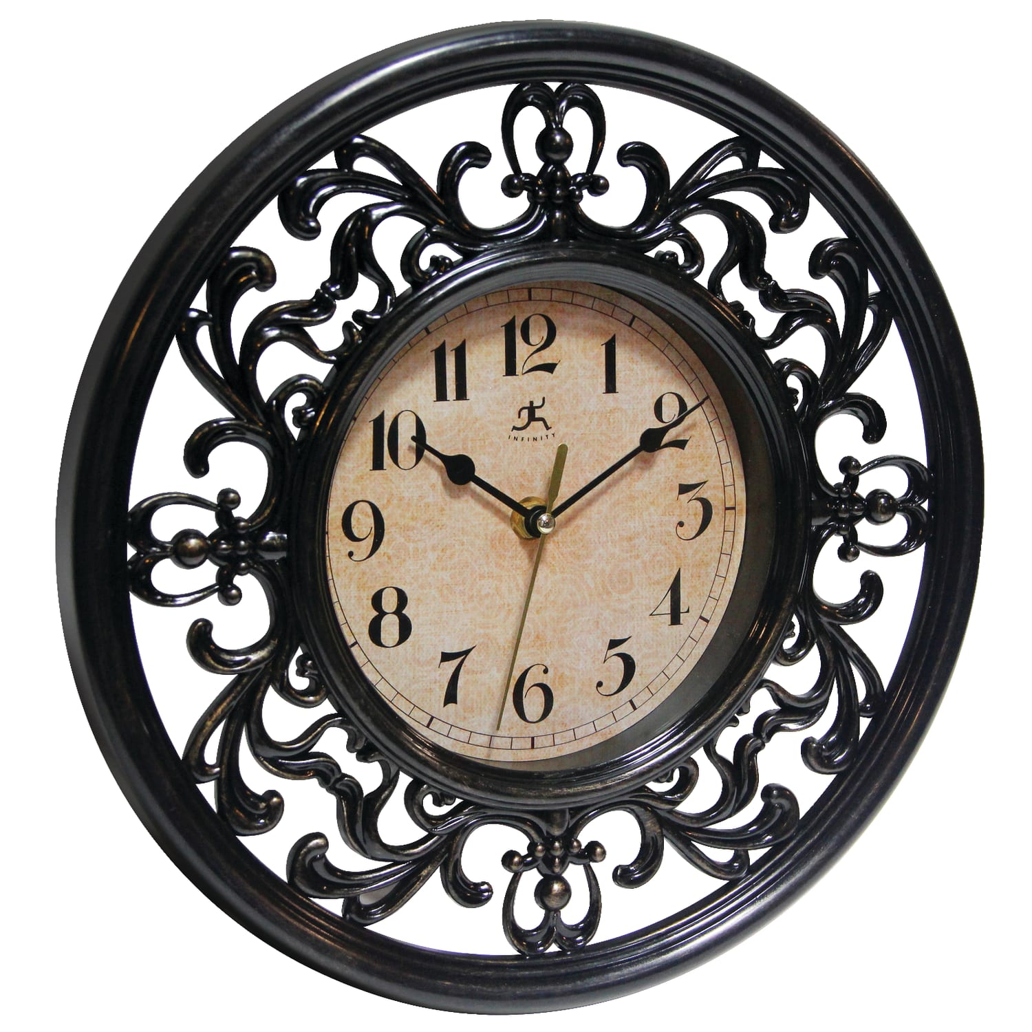 Infinity Instruments Sofia 12in Round Wall Clock, Brown - Image 3