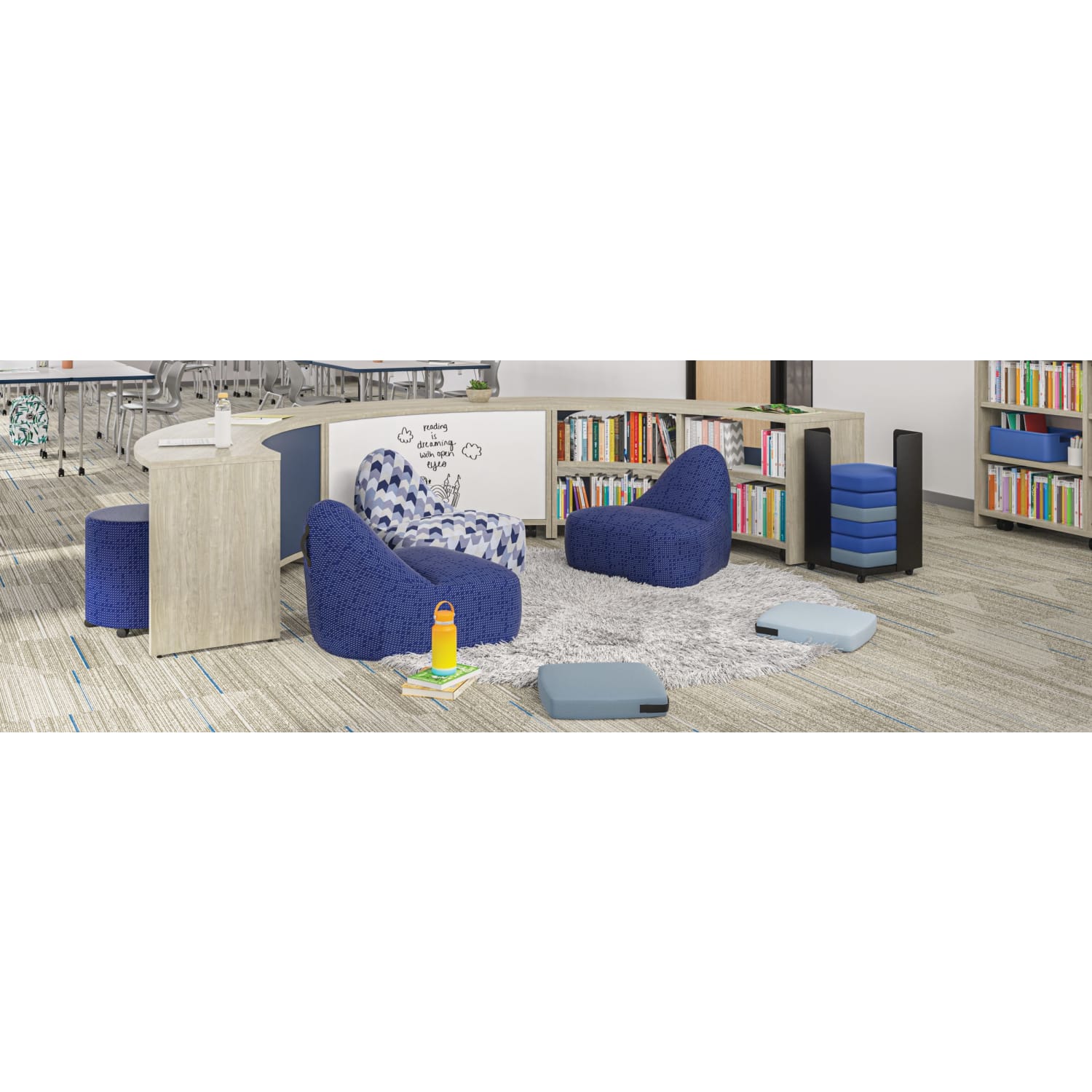 HON Confetti Floor Cushion Cart, 26-1/2inH x 17-1/4inW x 17-1/4inD, Black - Image 4