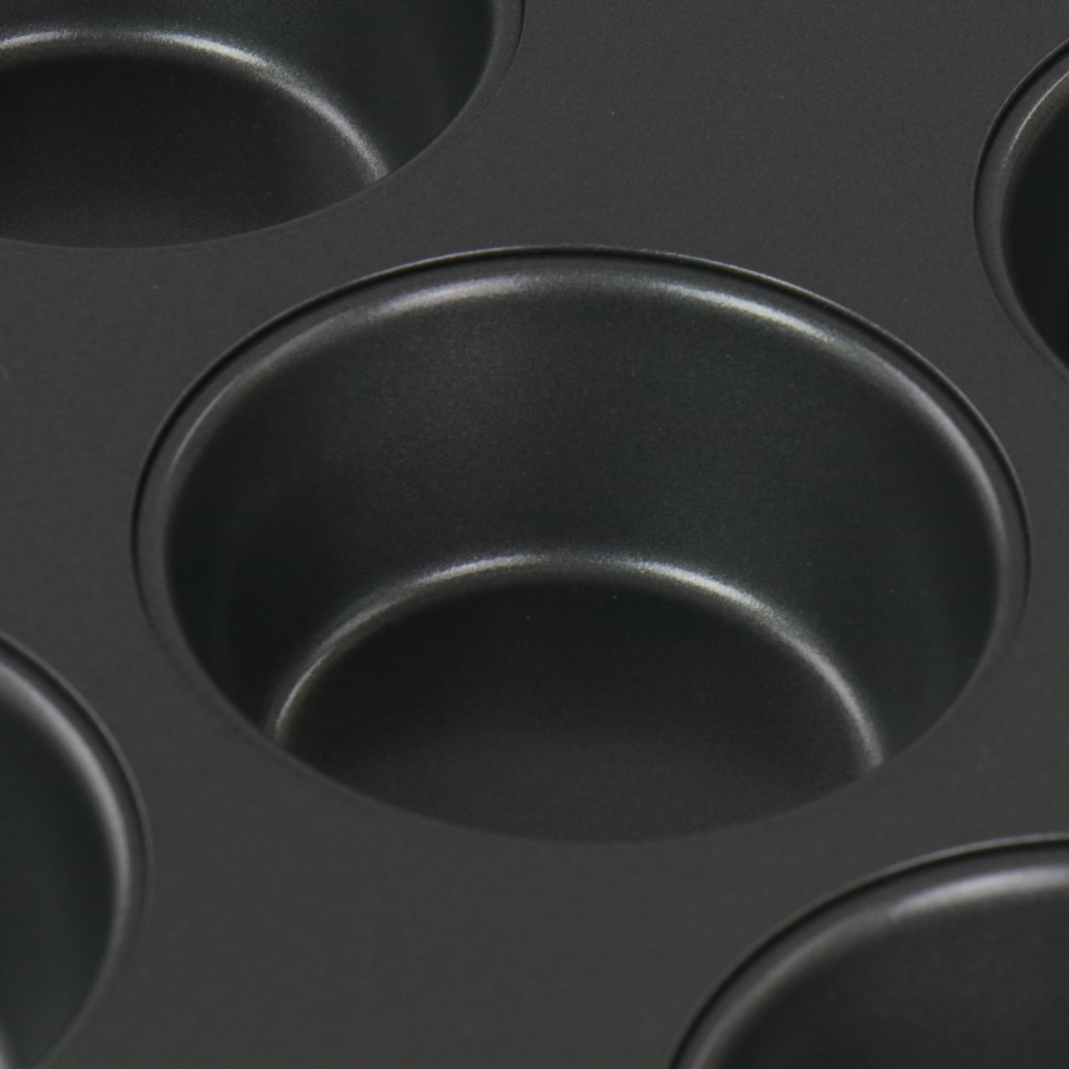 Gibson Bakers Friend 12-Cup Steel Non-Stick Muffin Pan, Dark Gray - Image 3