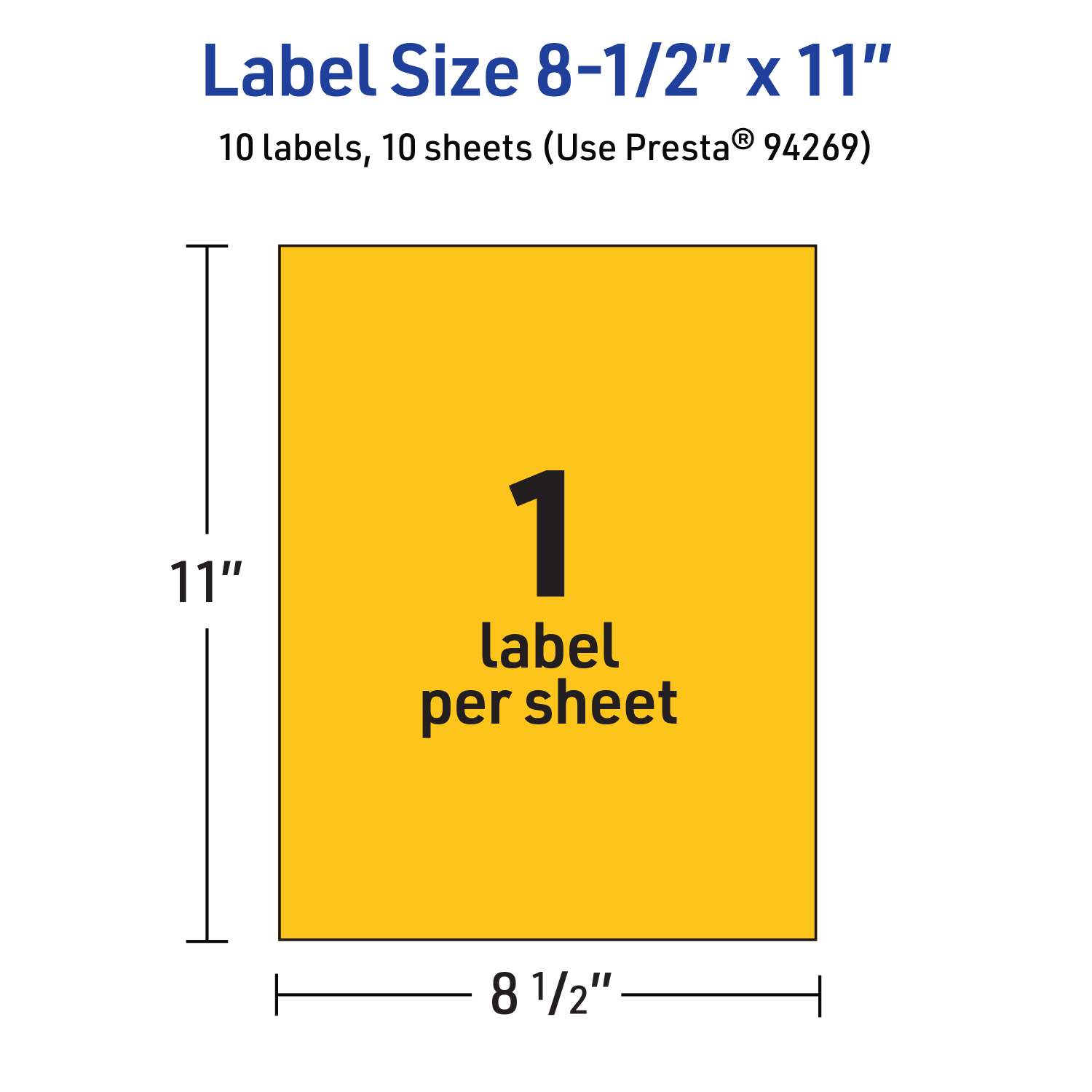 Avery Printable Sticker Paper, 94269-BYP10, Rectangle, 8-1/2in x 11in, Matte Bright Yellow, Pack of 10 - Image 6