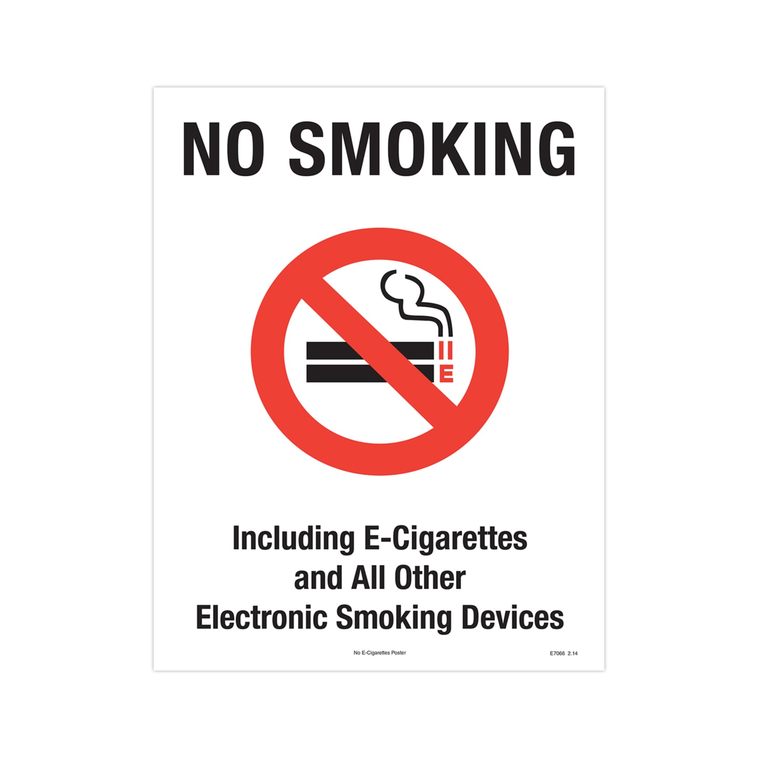 ComplyRight Federal Specialty Posters, No Smoking Or E-Smoking, English, 8 1/2in x 11in