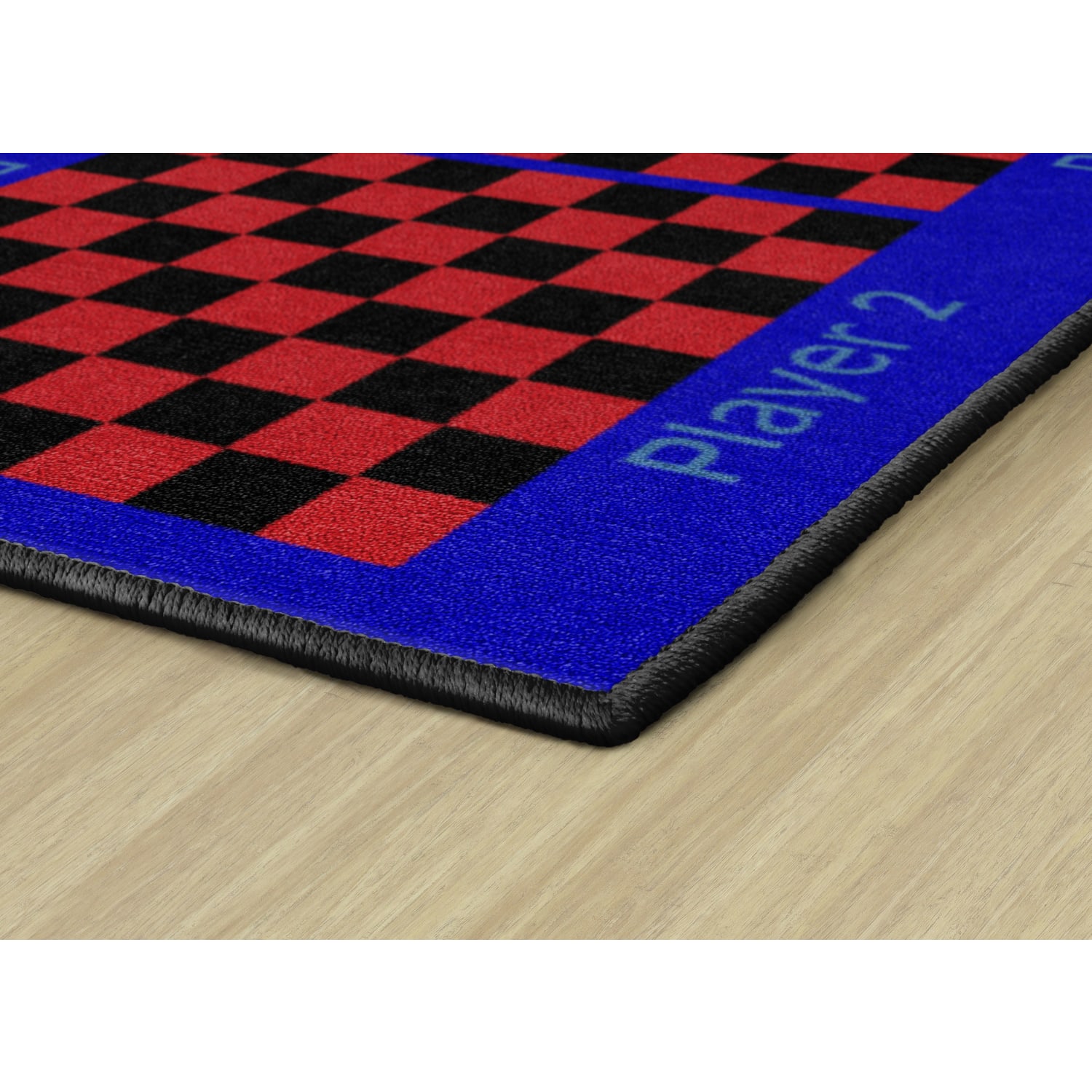 Flagship Carpets Checkers Rug, 24in x 36in, Blue/Red/Black - Image 4