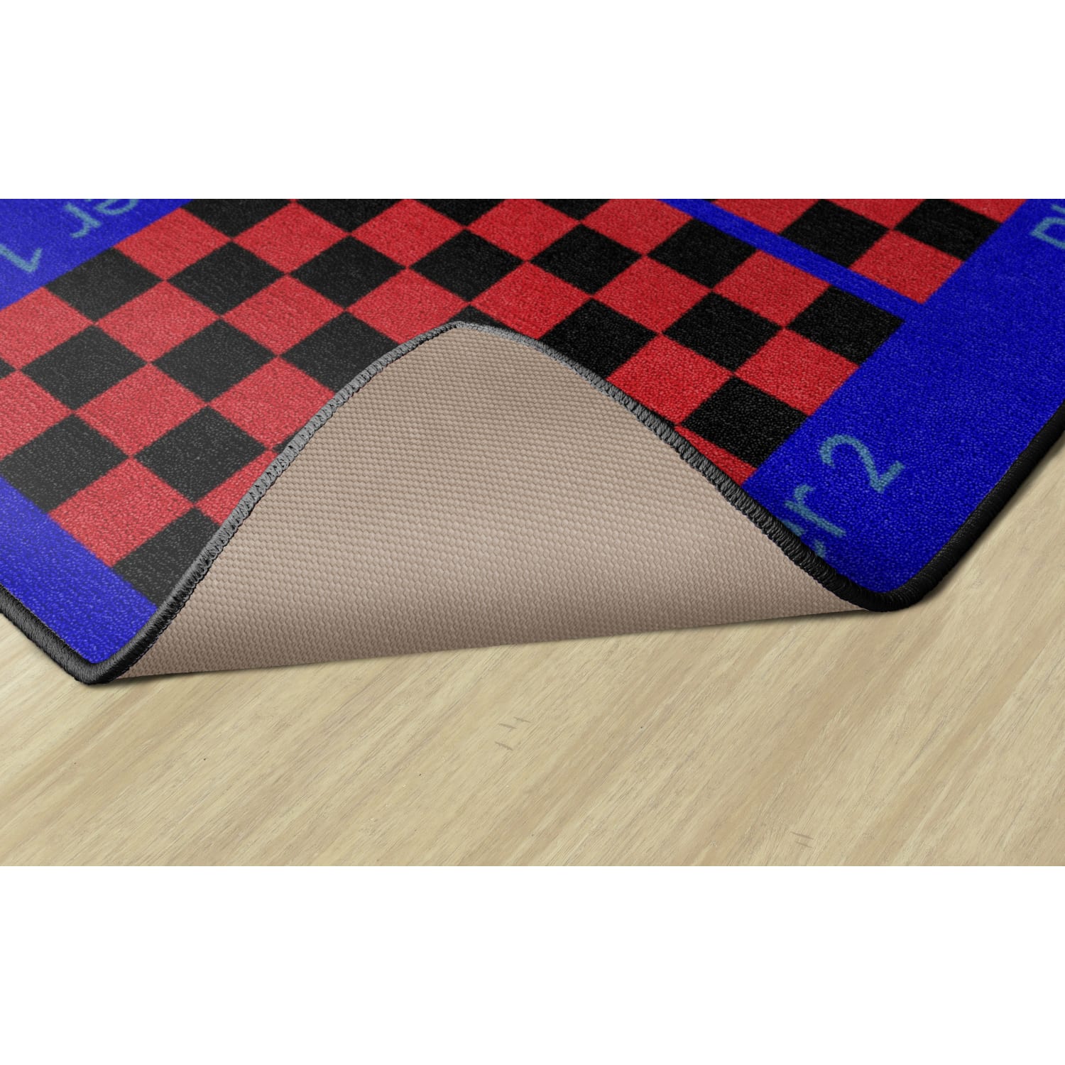 Flagship Carpets Checkers Rug, 24in x 36in, Blue/Red/Black - Image 5