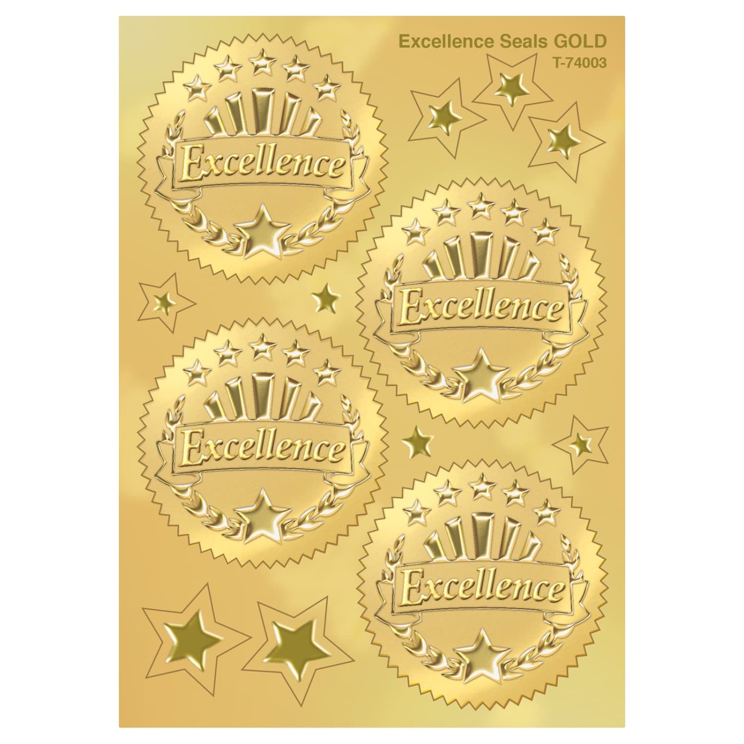 TREND Award Seal Stickers, 2in, Excellence, Gold, 32 Stickers Per Pack, Set Of 6 Packs - Image 3