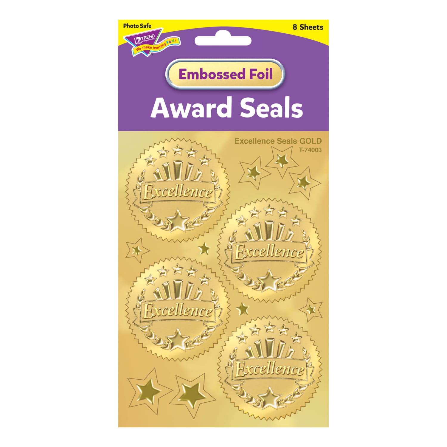 TREND Award Seal Stickers, 2in, Excellence, Gold, 32 Stickers Per Pack, Set Of 6 Packs - Image 5