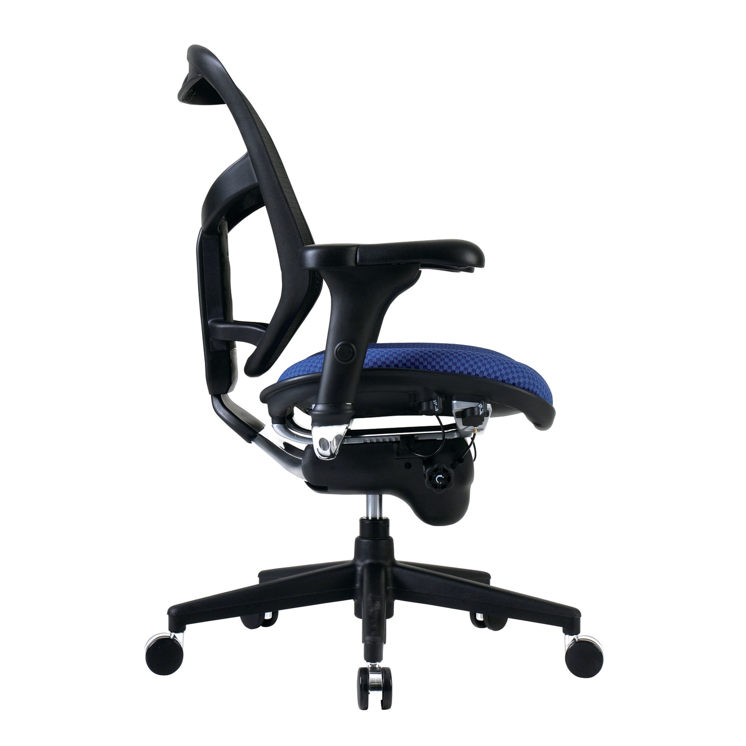 WorkPro Quantum 9000 Series Ergonomic Mesh/Premium Fabric Mid-Back Chair, Black/Royal, BIFMA Compliant - Image 5