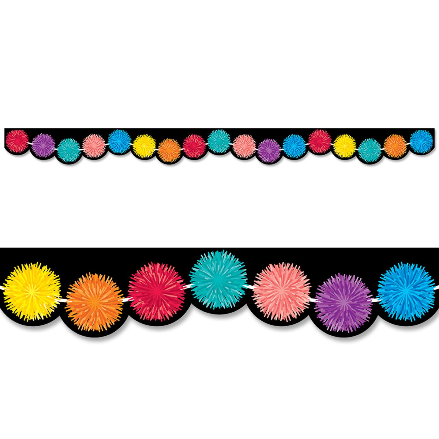 Creative Teaching Press Scallops EZ Borders, Pom Poms, 24 Borders Per Pack, Set Of 3 Packs - Image 3