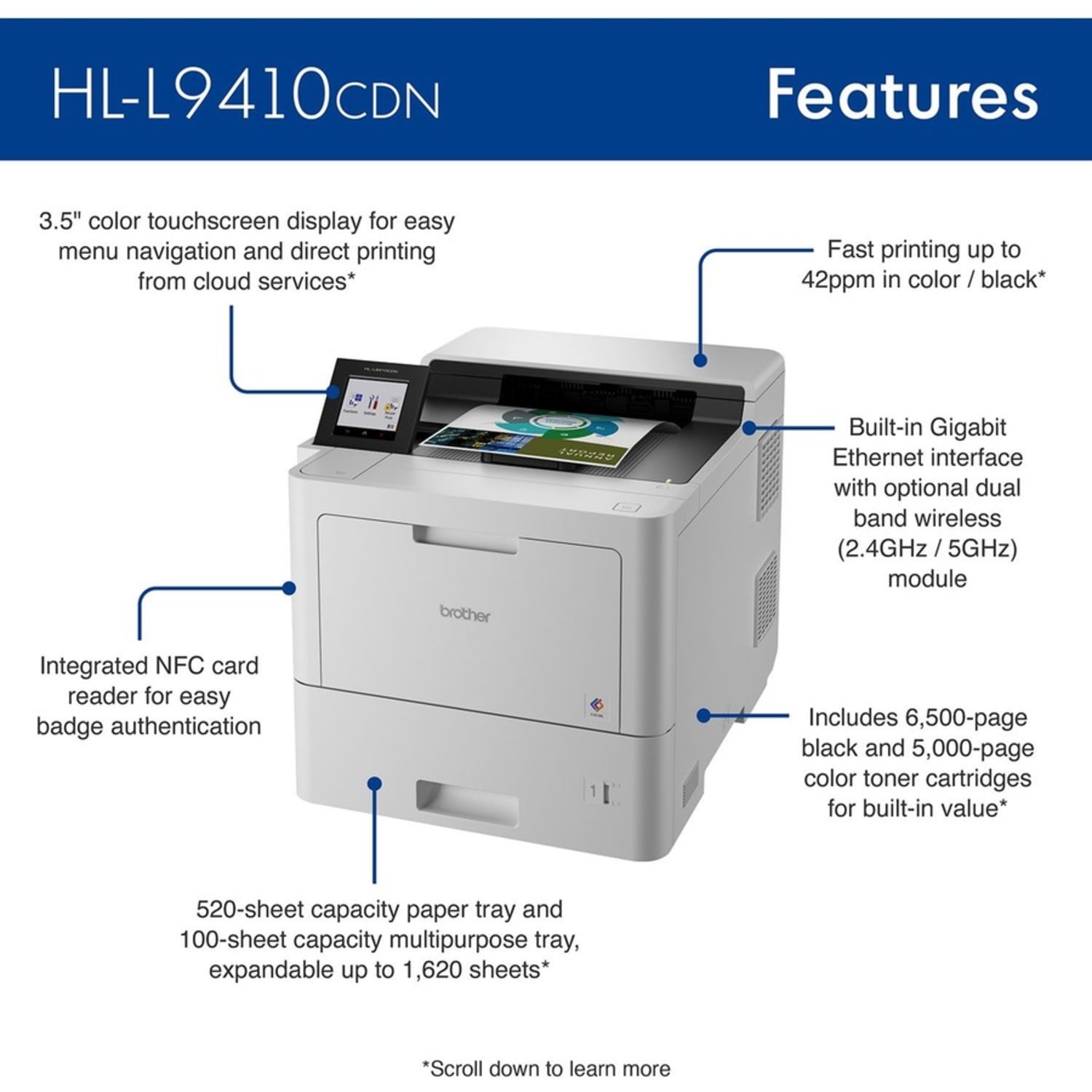 Brother HL-L9410CDN Enterprise Color Laser Printer - Image 6