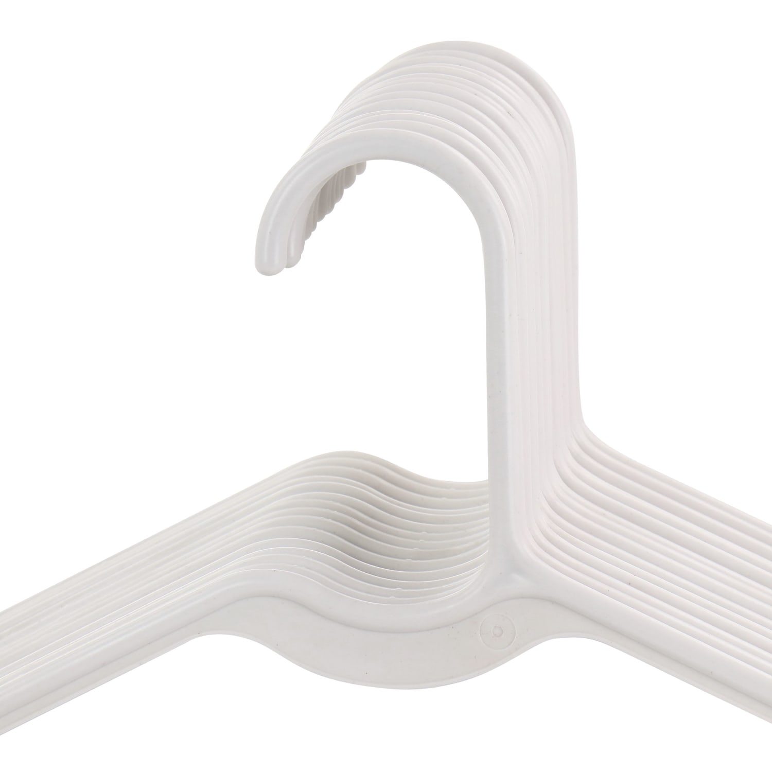 Elama Home Plastic Hangers, White, Pack Of 50 Hangers - Image 5