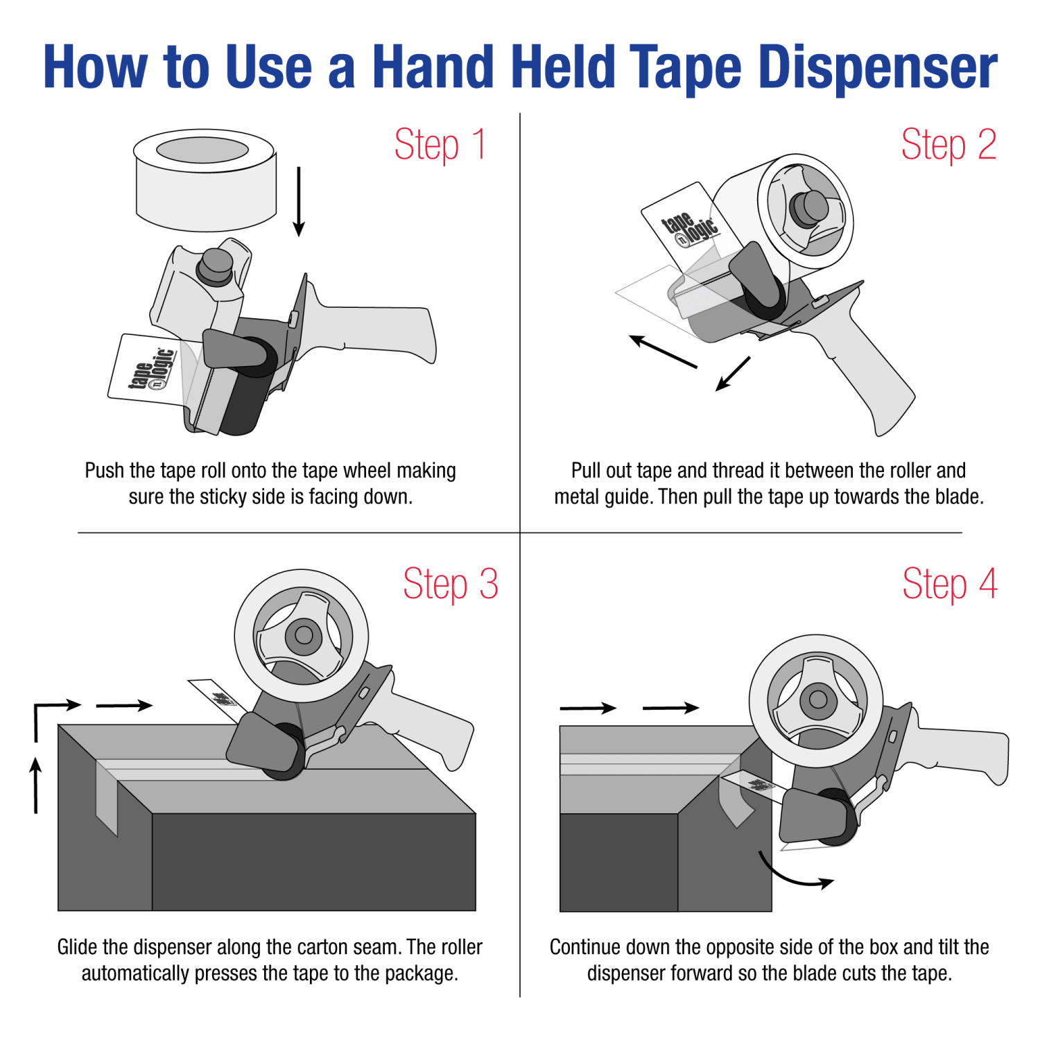 Tape Logic Top Gun Carton Sealing Tape Dispenser, For 2in Tape, Gray - Image 3
