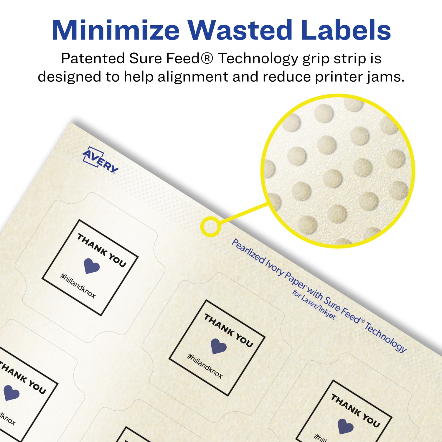 Avery Pearlized Permanent Labels With Sure Feed, 94110-PIP50, Square Scalloped, 1-5/8in x 1-5/8in, Ivory, Pack Of 1,000 Labels - Image 5