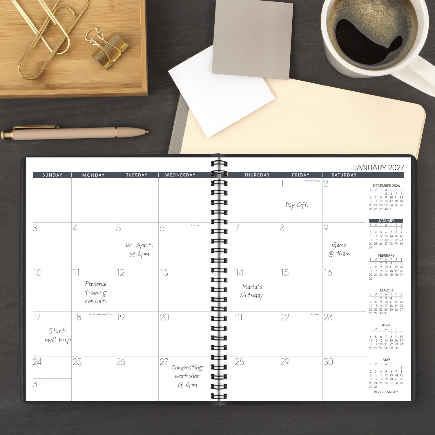 AT-A-GLANCE 2027 Monthly Planner, Black, Medium, 7in x 8 3/4in - Image 3