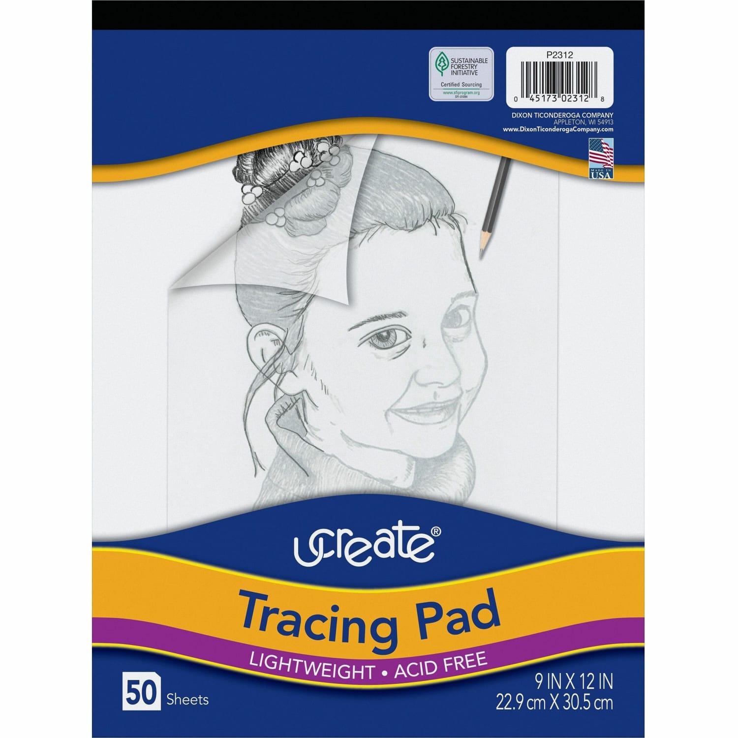 Pacon Art1st Parchment Paper Tracing Pad, 9in x 12in, White, 50 Sheets - Image 3